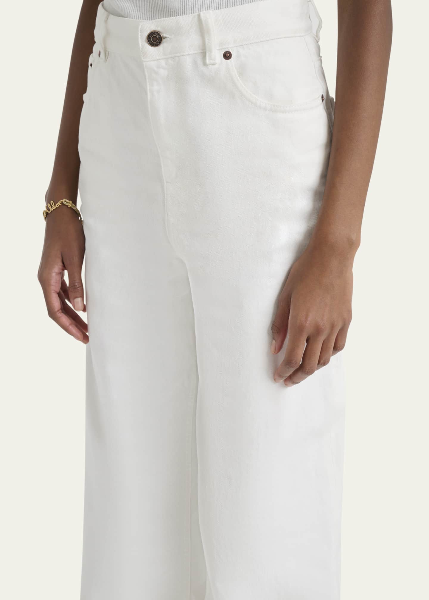 デニム・ジーパン CHLOE Woman Jeans White C24SDP03154 101 Chloé Outlet: Pants woman - White | Chloé jeans C24SDP03154