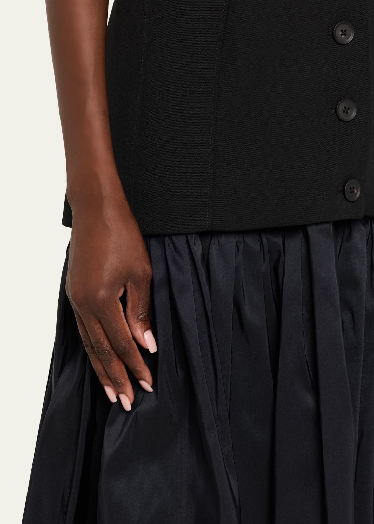 Sleeveless Waistcoat Silk Faille Maxi Dress