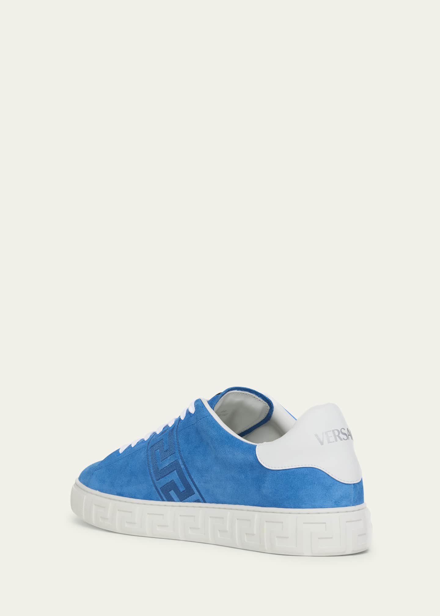 Versace Men's La Greca Greek Key Suede Low-Top Sneakers Image 4 of 6