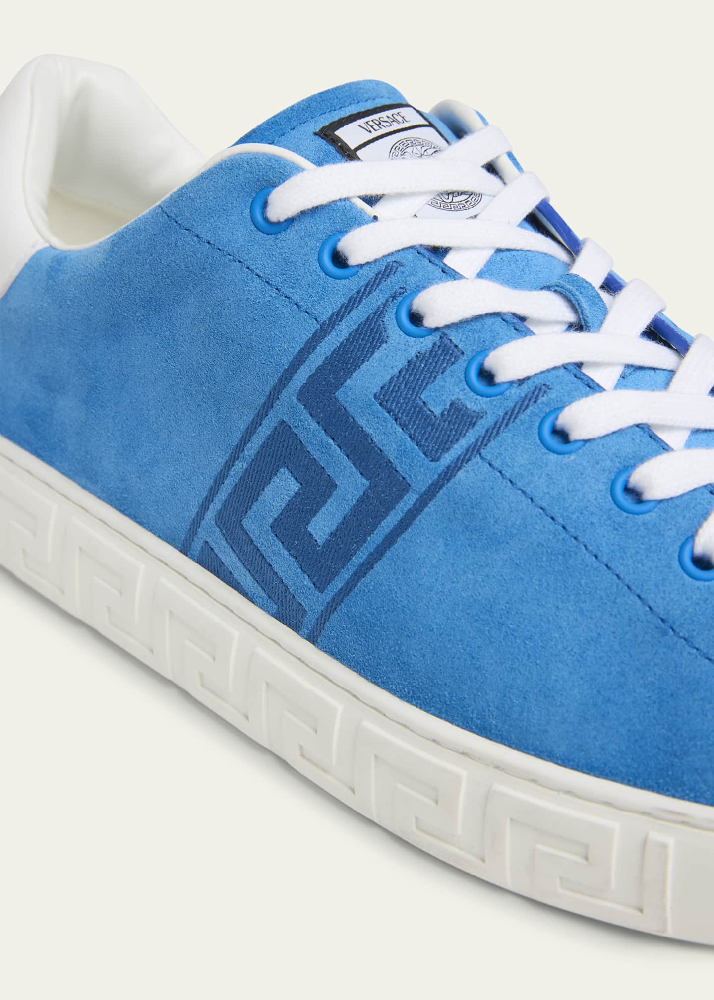 Versace Men's La Greca Greek Key Suede Low-Top Sneakers Image 5 of 6