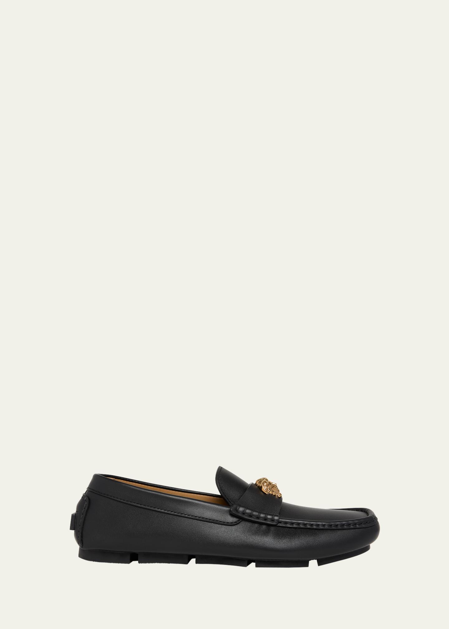 Versace Men's Medusa-Ornament Leather Drivers - Bergdorf Goodman
