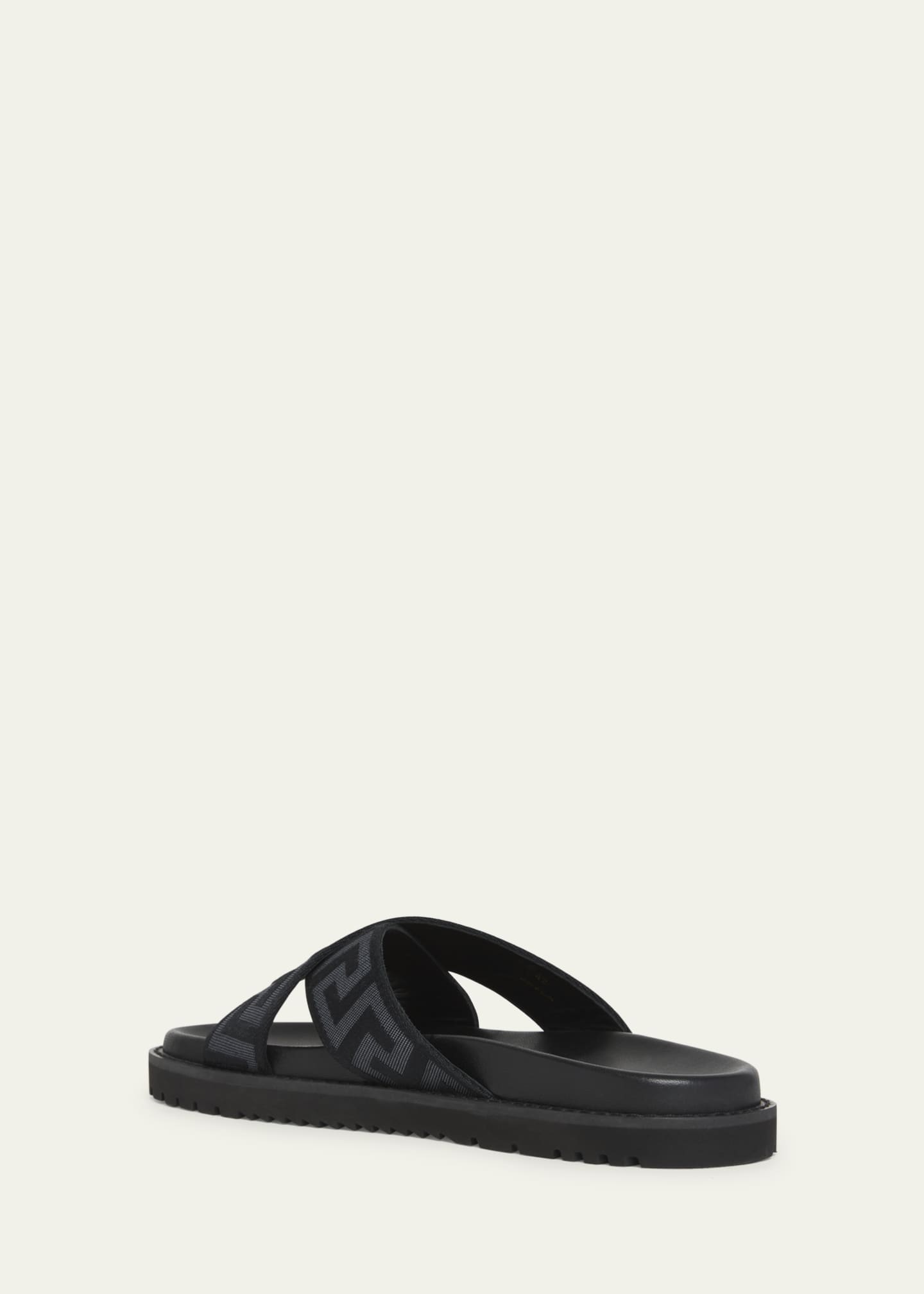 Versace Men's Greek Key Crisscross Slide Sandals Image 4 of 6