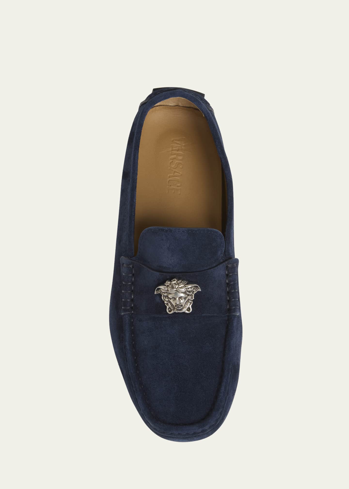 Versace Men's Medusa-Ornament Suede Drivers Image 6 of 6