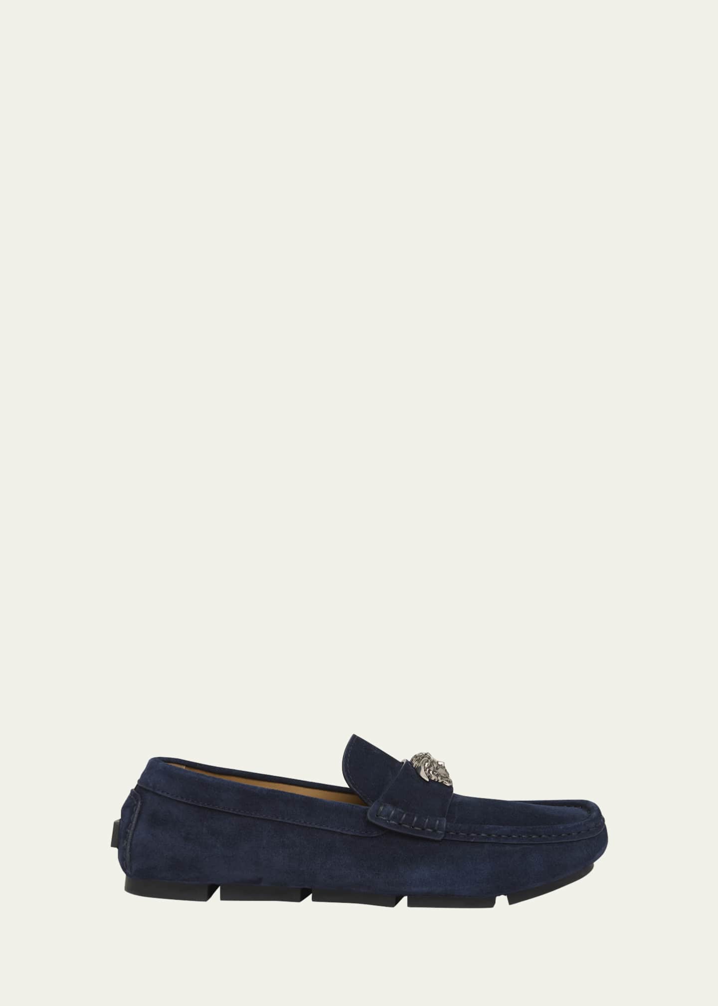 Versace Men's Medusa-Ornament Suede Drivers Image 1 of 6