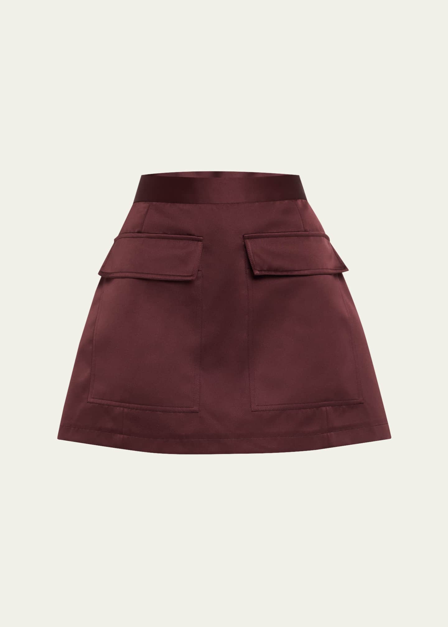 Plan C A-Line Satin Mini Skirt Image 1 of 5