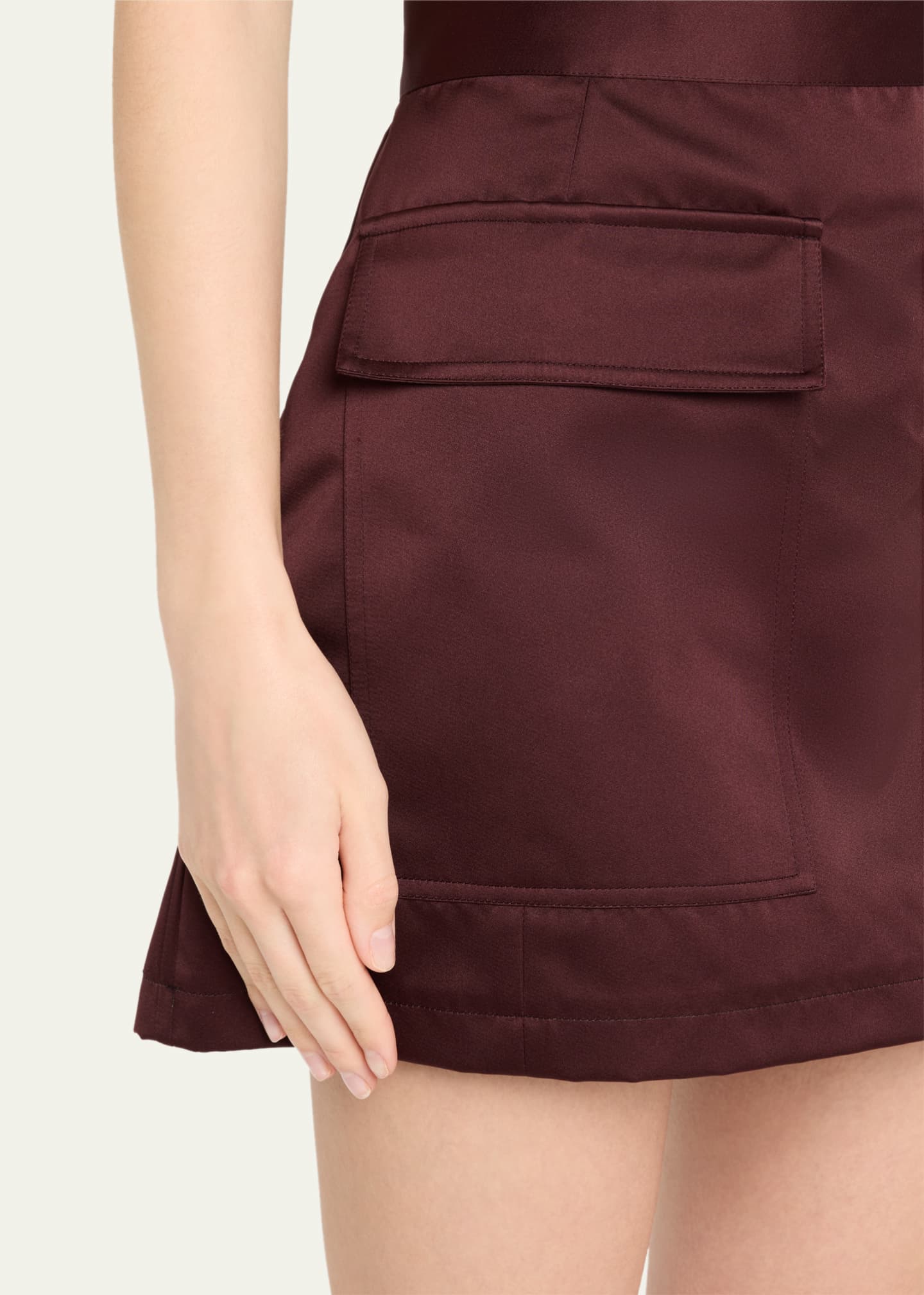 Plan C A-Line Satin Mini Skirt Image 5 of 5