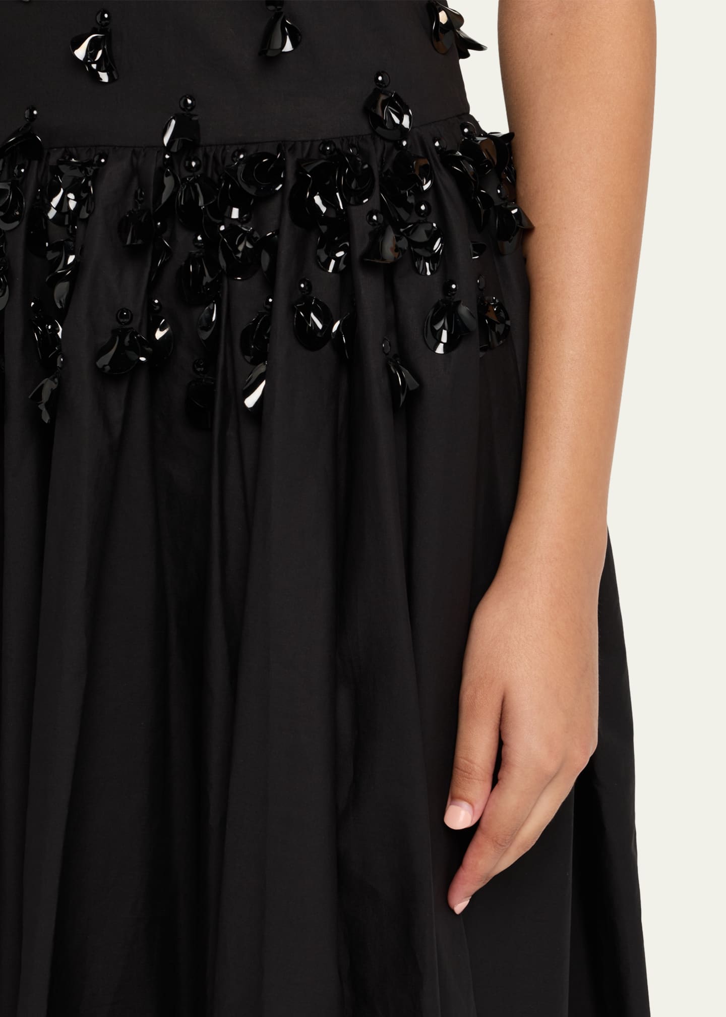 Nuit Embellished Plunging Halter Drop-Waist Gown