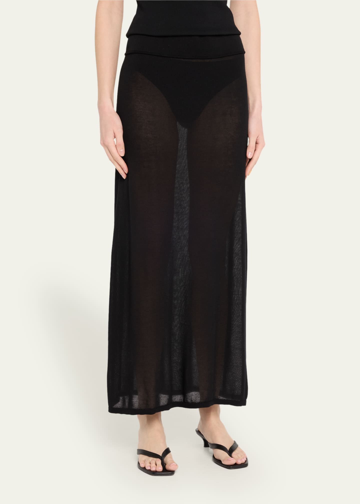 Toteme Sheer Knit Maxi Skirt Image 4 of 5