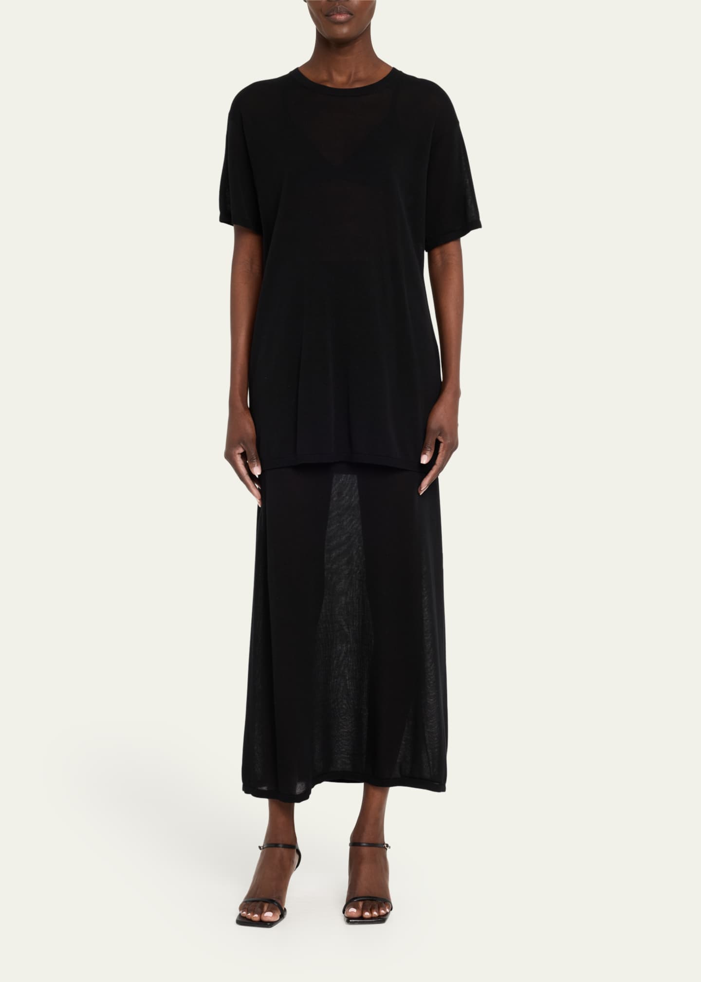 Toteme Cashmere-Blend Short-Sleeve Knit T-Shirt Image 2 of 5