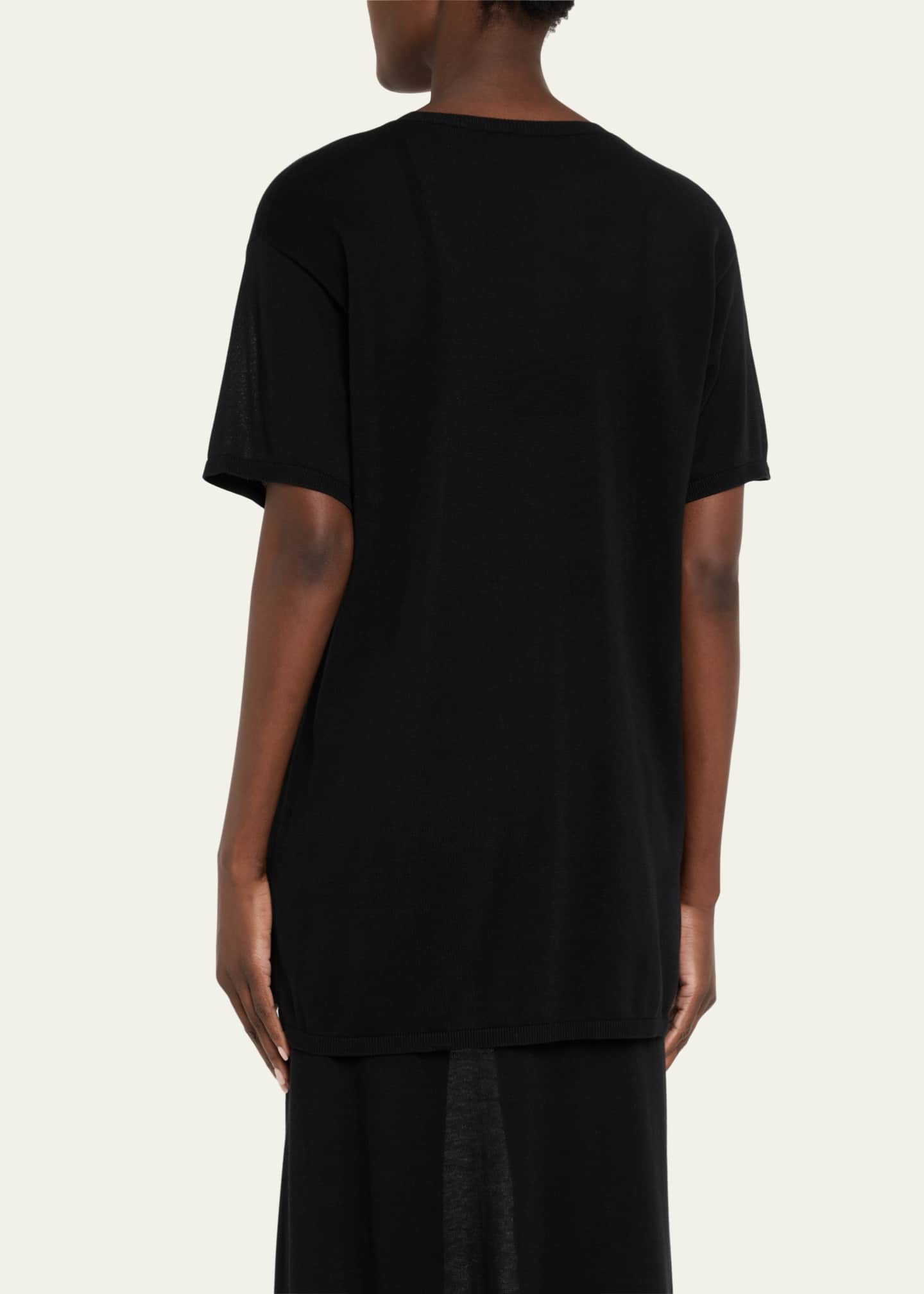 Toteme Cashmere-Blend Short-Sleeve Knit T-Shirt Image 3 of 5