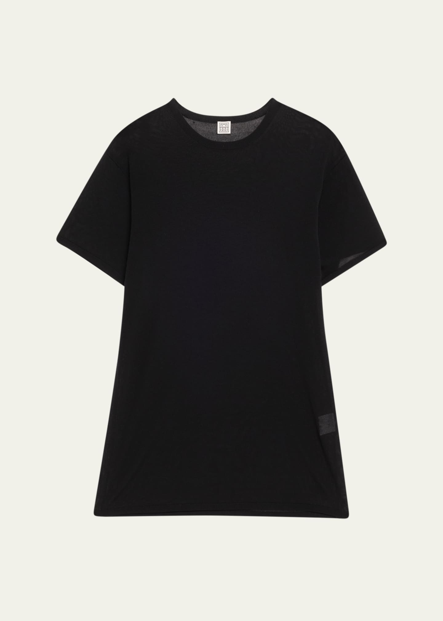 Toteme Cashmere-Blend Short-Sleeve Knit T-Shirt Image 1 of 5