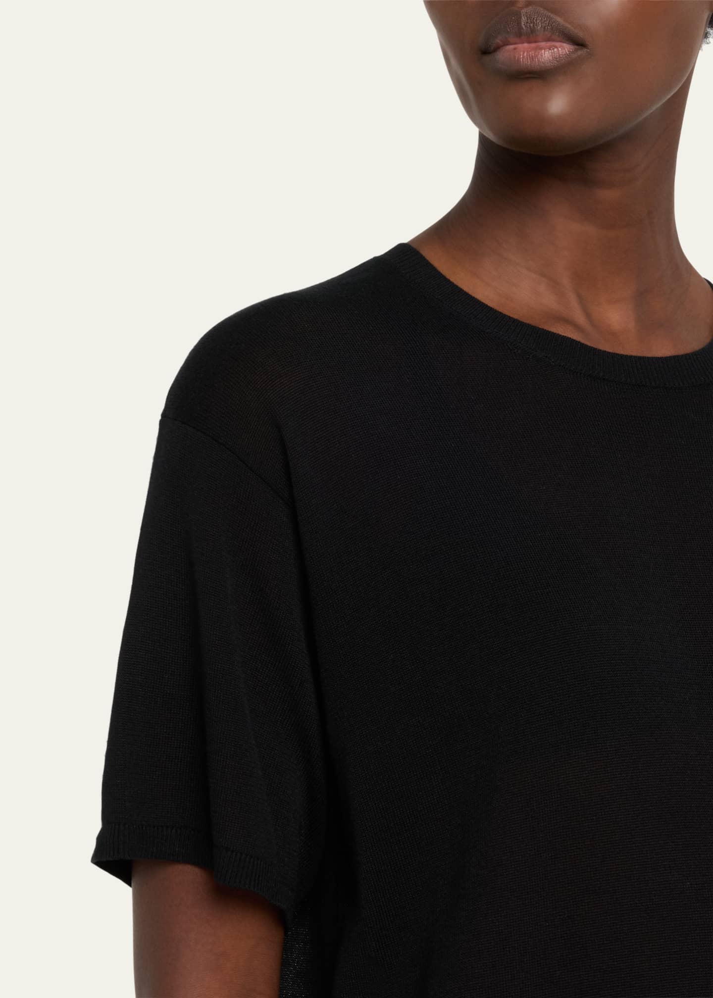 Toteme Cashmere-Blend Short-Sleeve Knit T-Shirt Image 5 of 5