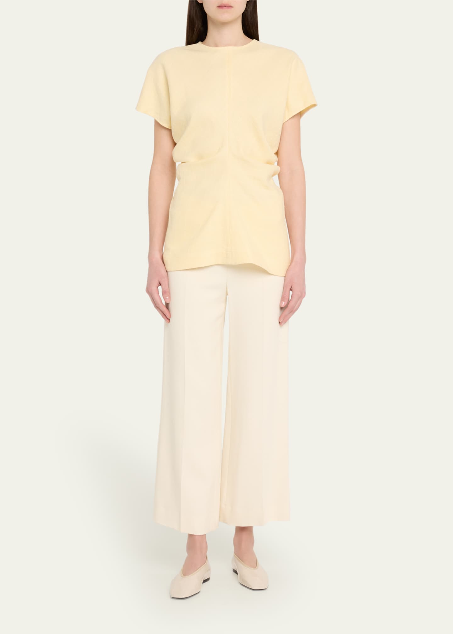 Toteme Slouch Waist Short-Sleeve Top Image 2 of 5