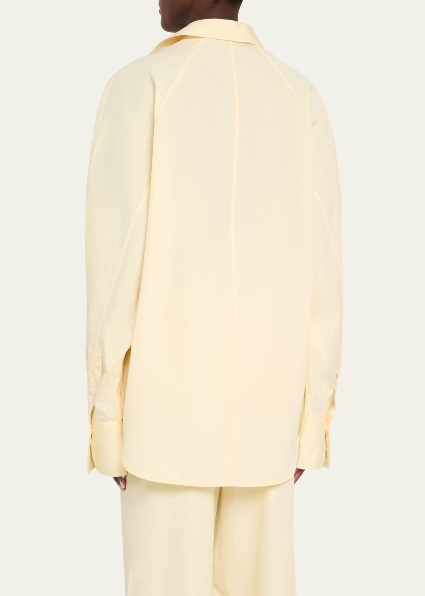 Toteme Raw-Edge Raglan-Sleeve Button-Down Shirt Image 3 of 5