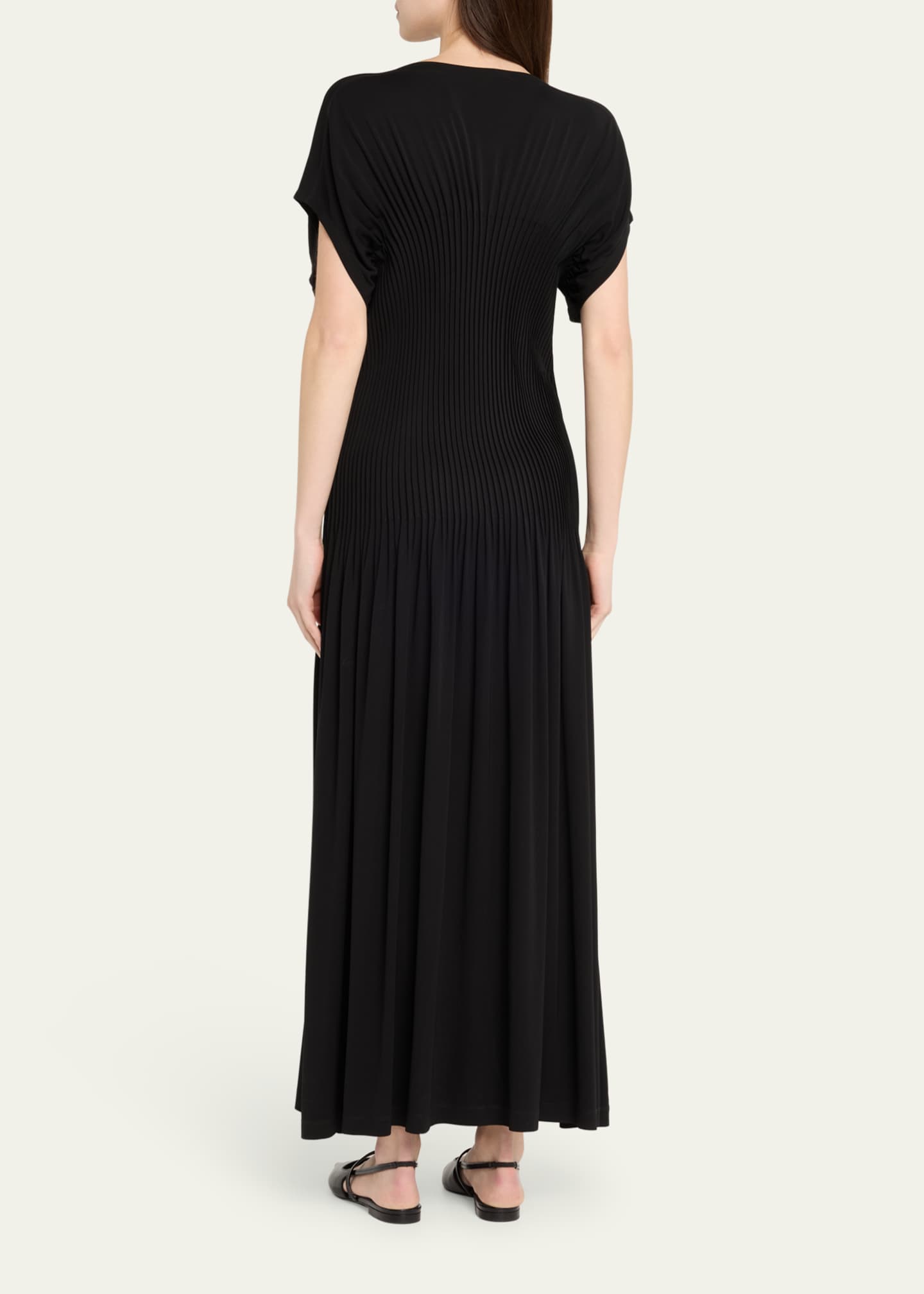 Toteme Knife-Pleated Jersey Empire Maxi Dress Image 3 of 5
