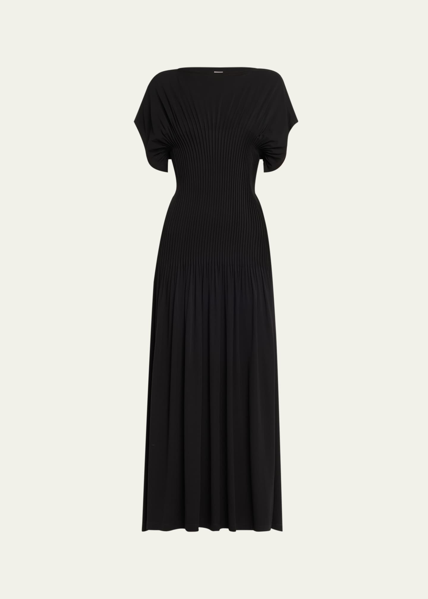 Toteme Knife-Pleated Jersey Empire Maxi Dress Image 1 of 5