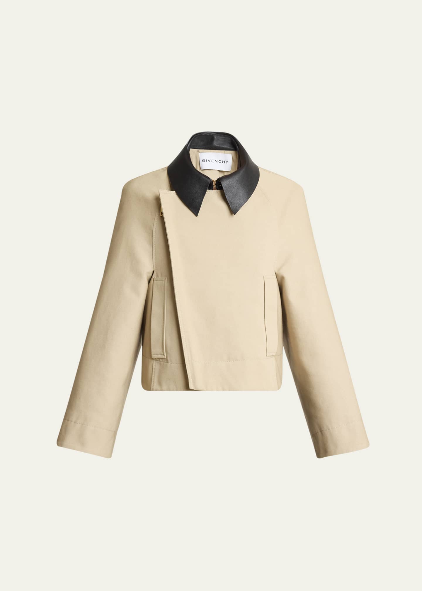 Givenchy Leather Collar Zip Cocoon Jacket - Bergdorf Goodman