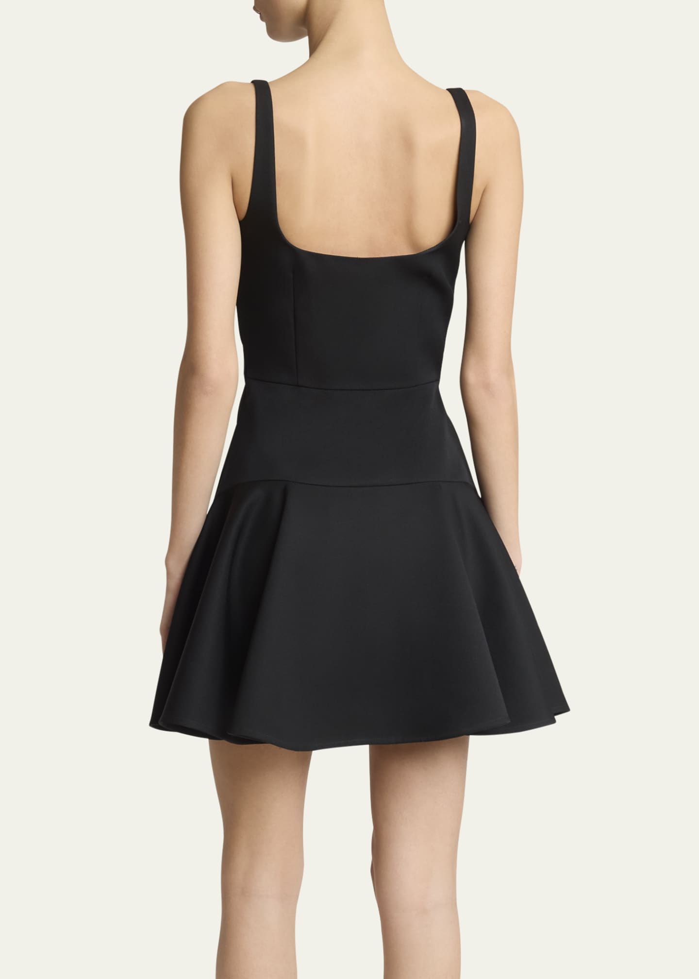 Givenchy Square-Neck Sleeveless Ruffle Fluted Mini Dress Image 3 of 5