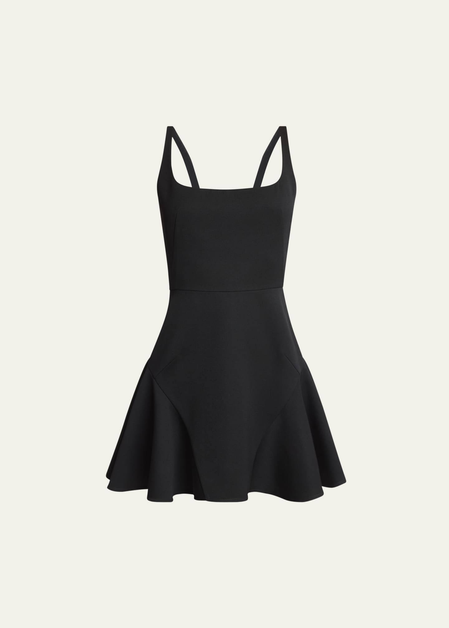Givenchy Square-Neck Sleeveless Ruffle Fluted Mini Dress Image 1 of 5