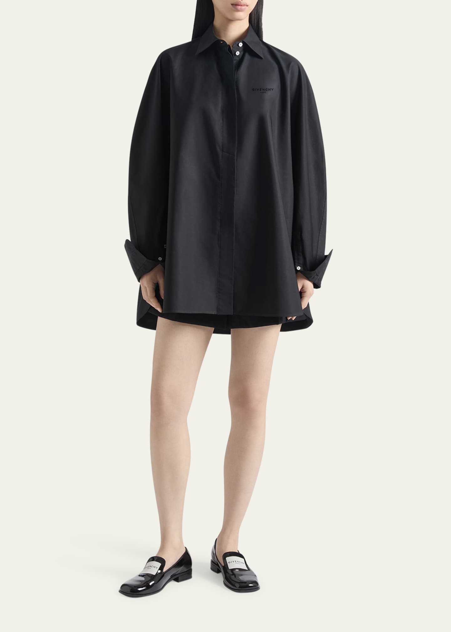 Givenchy Oversized Button-Down Cocoon Shirt Image 2 of 5