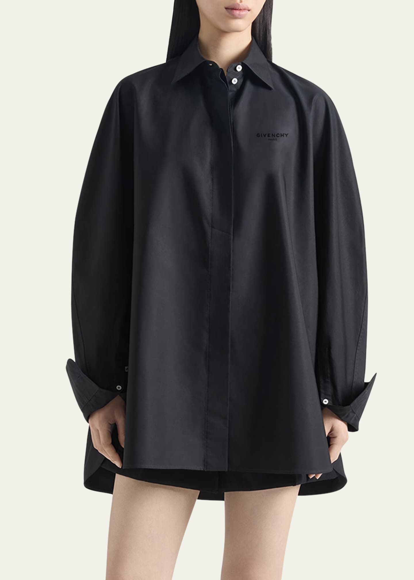 Givenchy Oversized Button-Down Cocoon Shirt Image 4 of 5