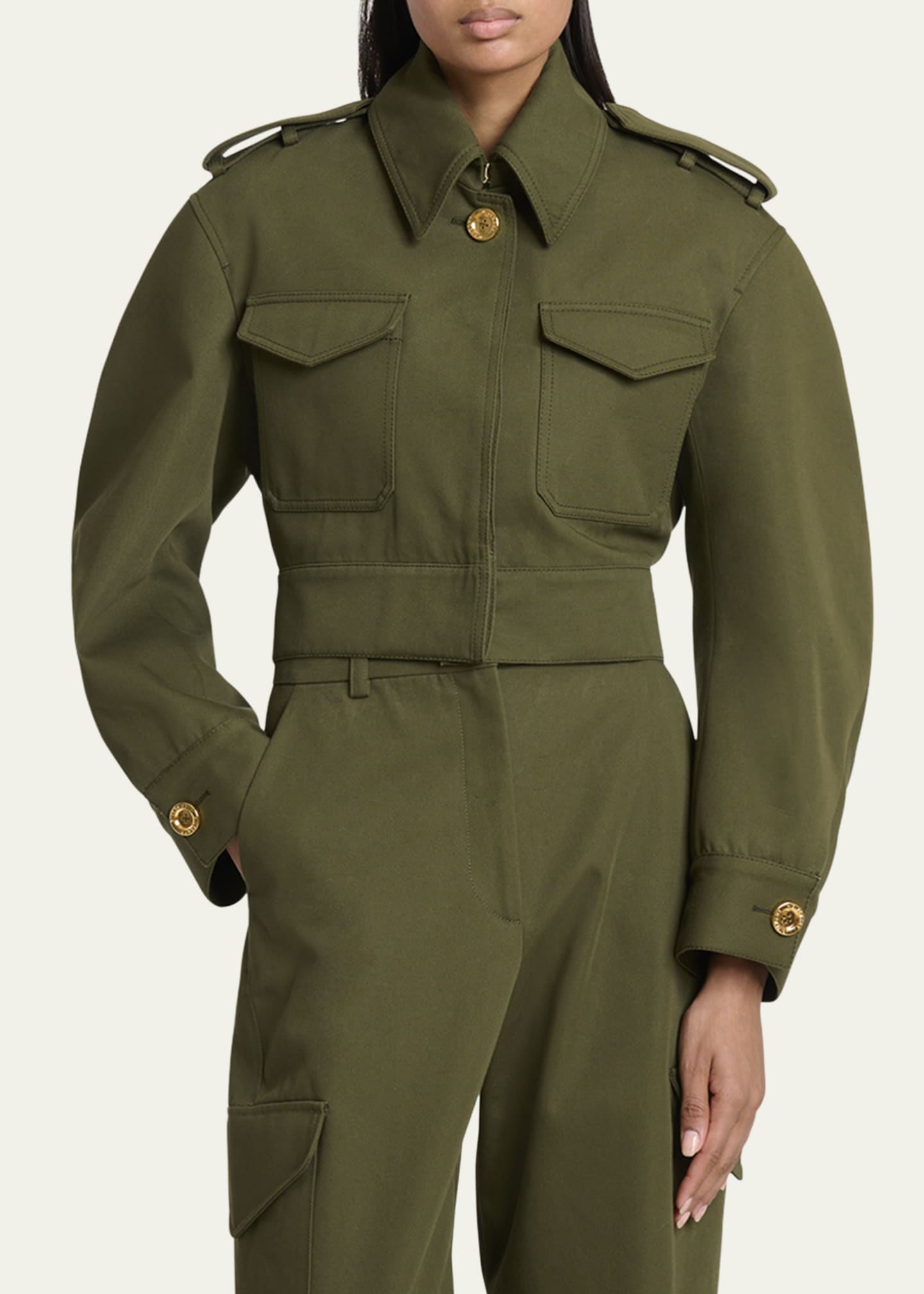 Givenchy Cocoon Cropped Utility Jacket - Bergdorf Goodman