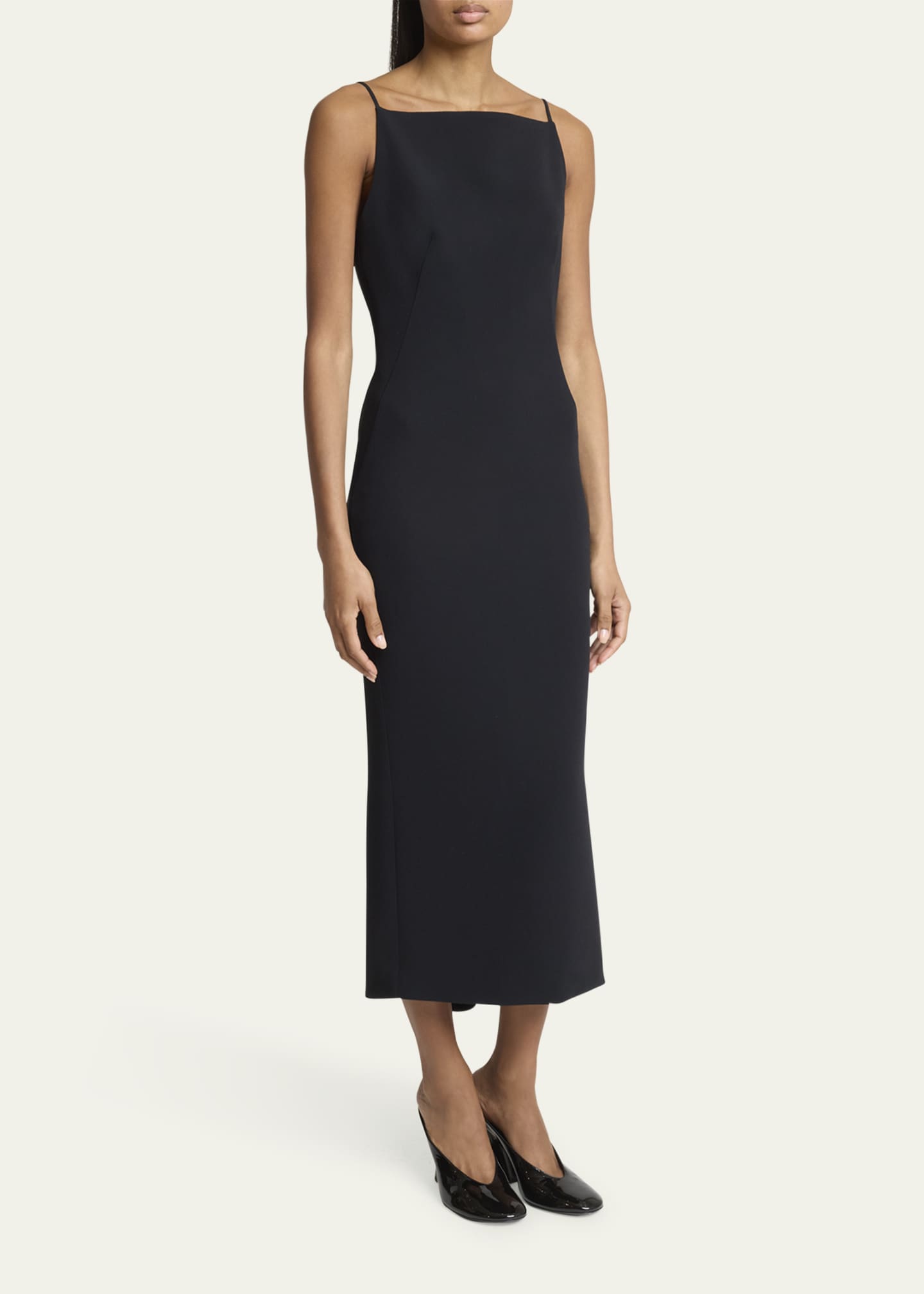 【送料&関税込】Givenchy Viscose Dress Givenchy Square-Neck Sleeveless Midi Dress - Bergdorf Goodman