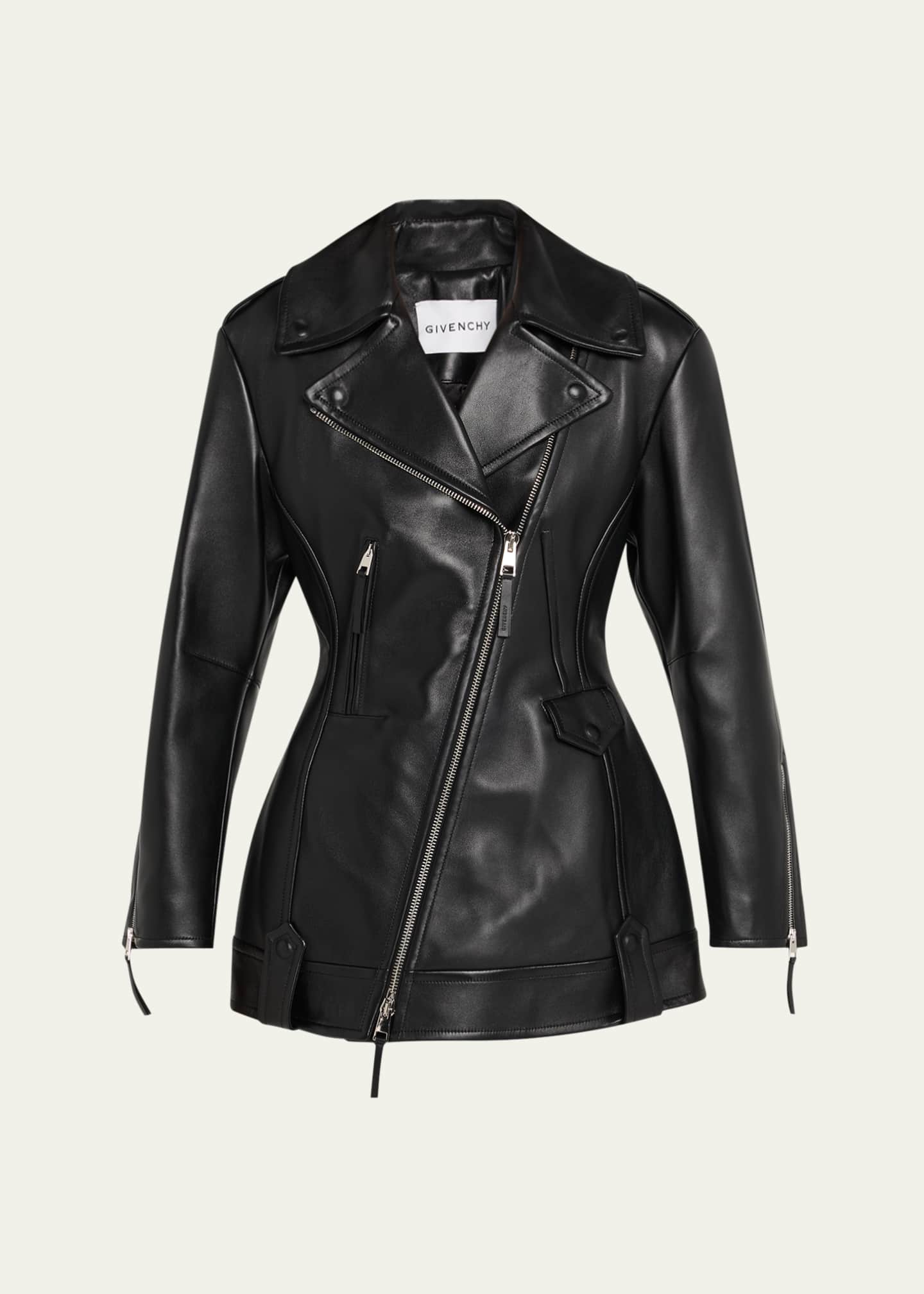 Givenchy Leather Cocoon Waisted Biker Jacket - Bergdorf Goodman