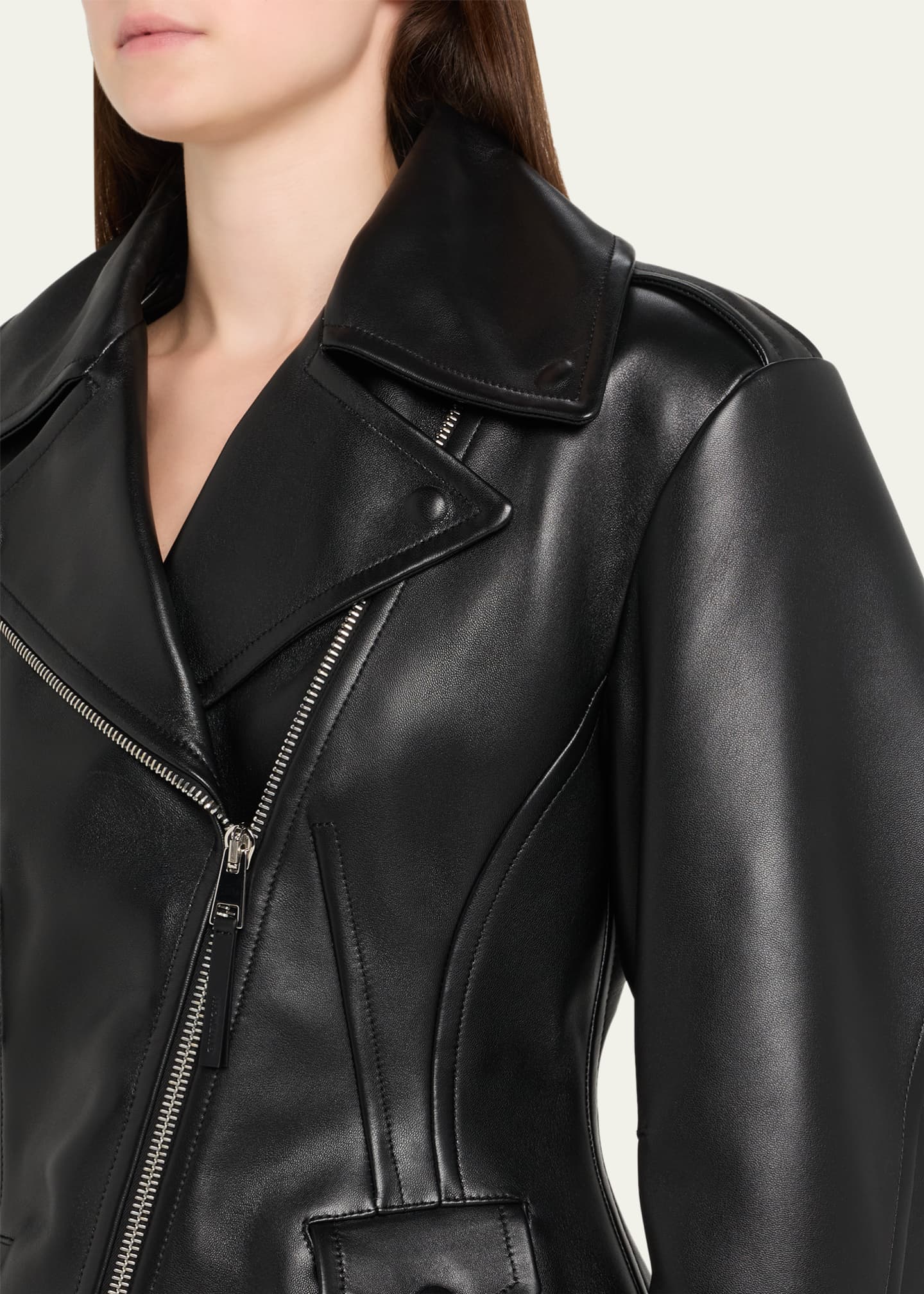 Givenchy Leather Cocoon Waisted Biker Jacket - Bergdorf Goodman