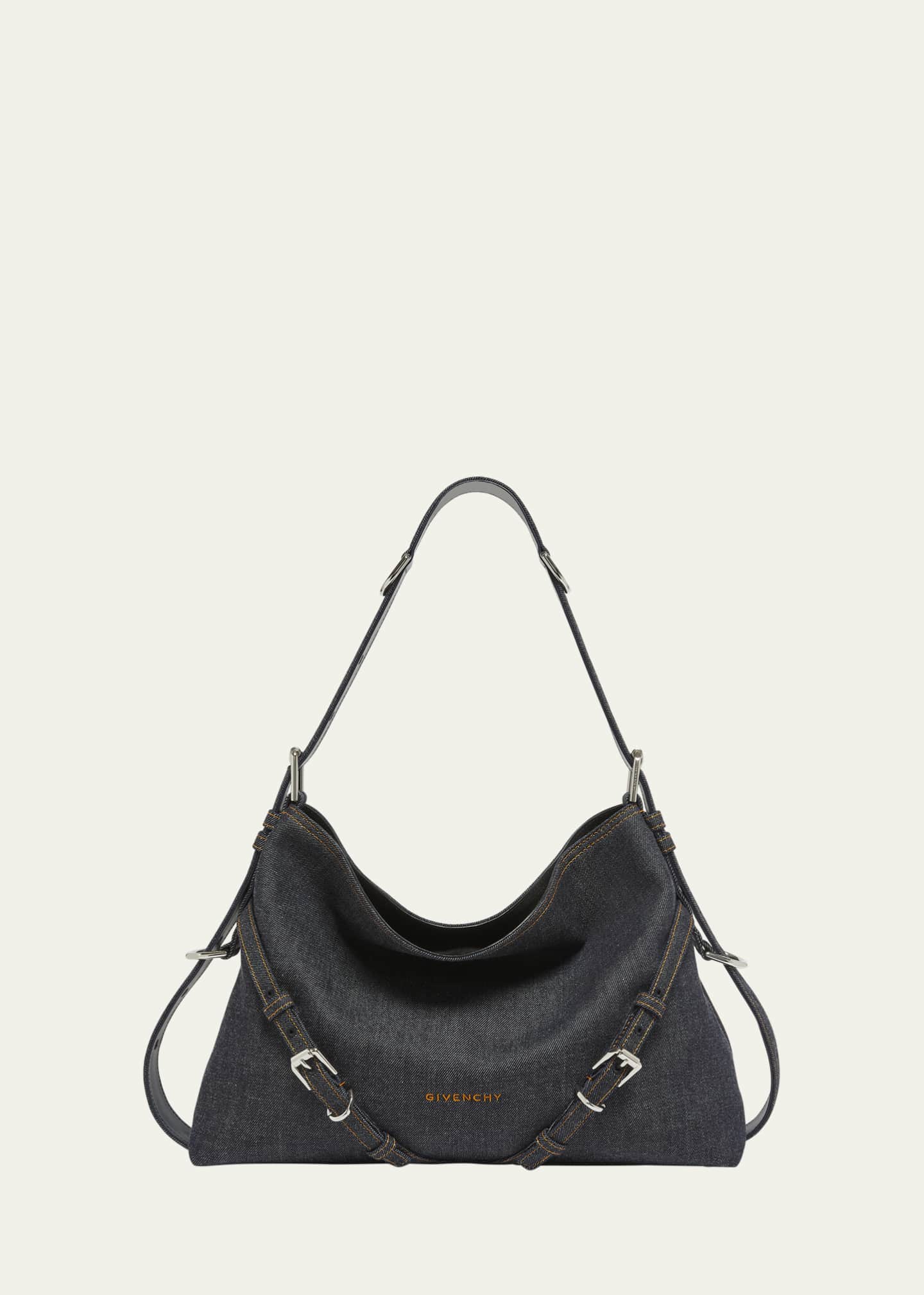 Givenchy Voyou Medium Shoulder Bag in Denim Image 1 of 4