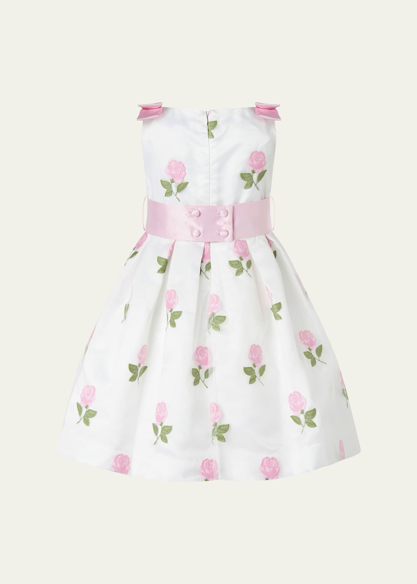 Rachel Riley Girl's Rose Embroidered Organza Dress, Size 2-14 Image 2 of 2