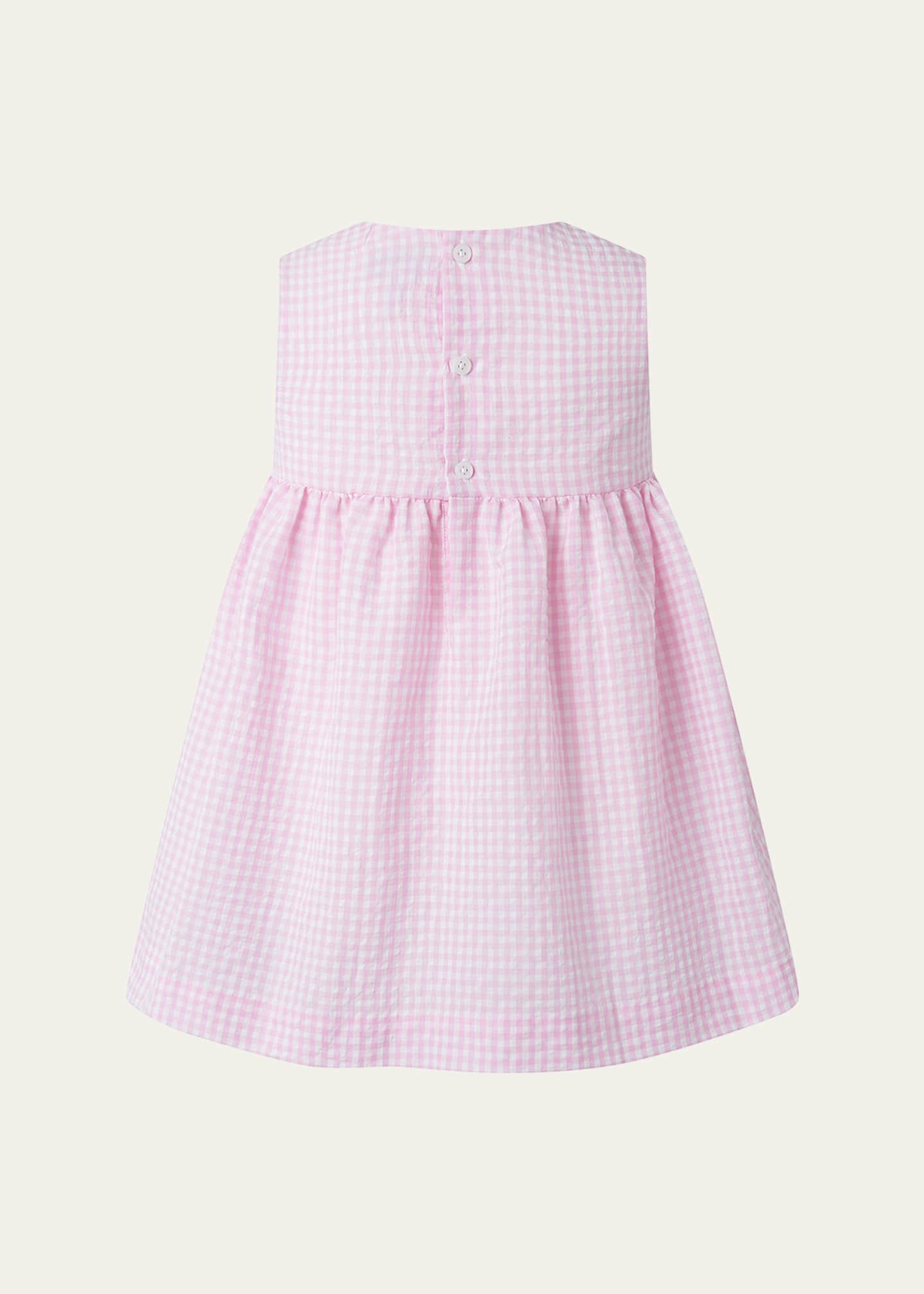 Rachel Riley Girl's Gingham-Print Bow Dress W/ Bloomers, Size 6M-24M Image 2 of 2