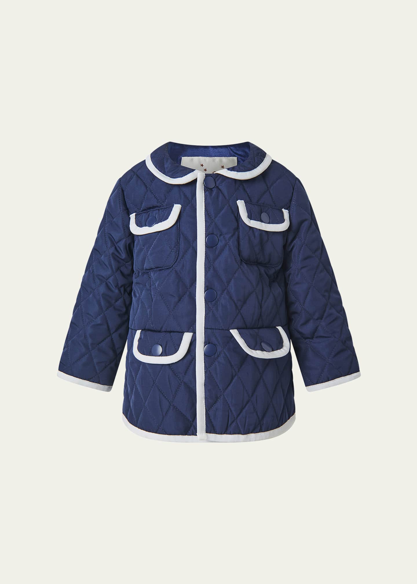 Rachel Riley Girl's Two-Tone Quilted Jacket, Size 6M-24M Image 1 of 2