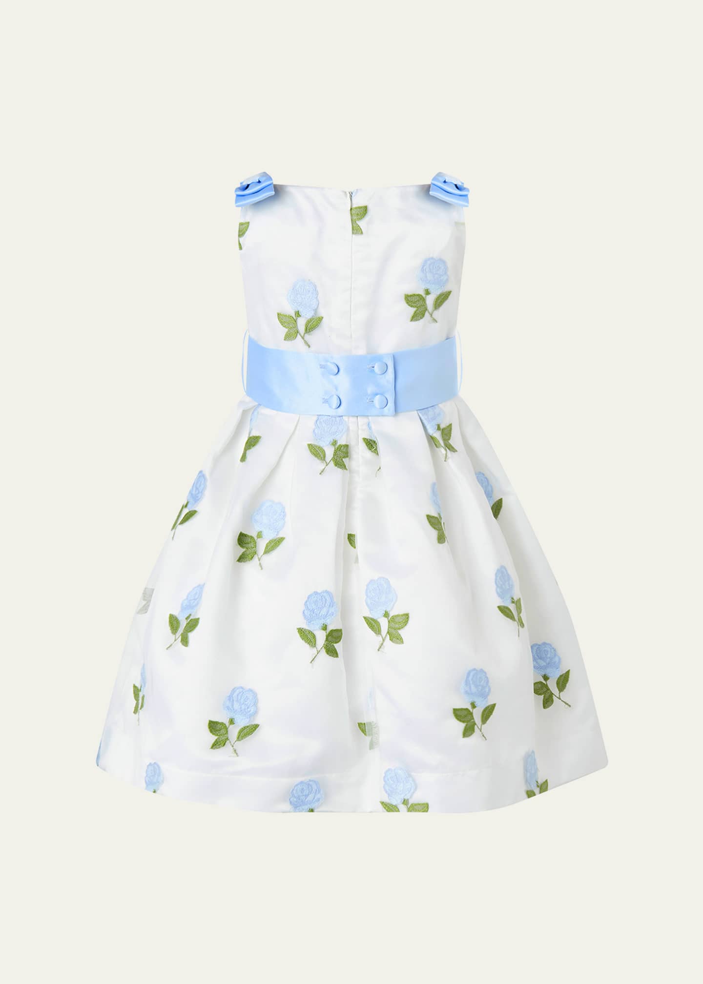 Rachel Riley Girl's Rose Embroidered Organza Dress, Size 2-14 Image 2 of 2