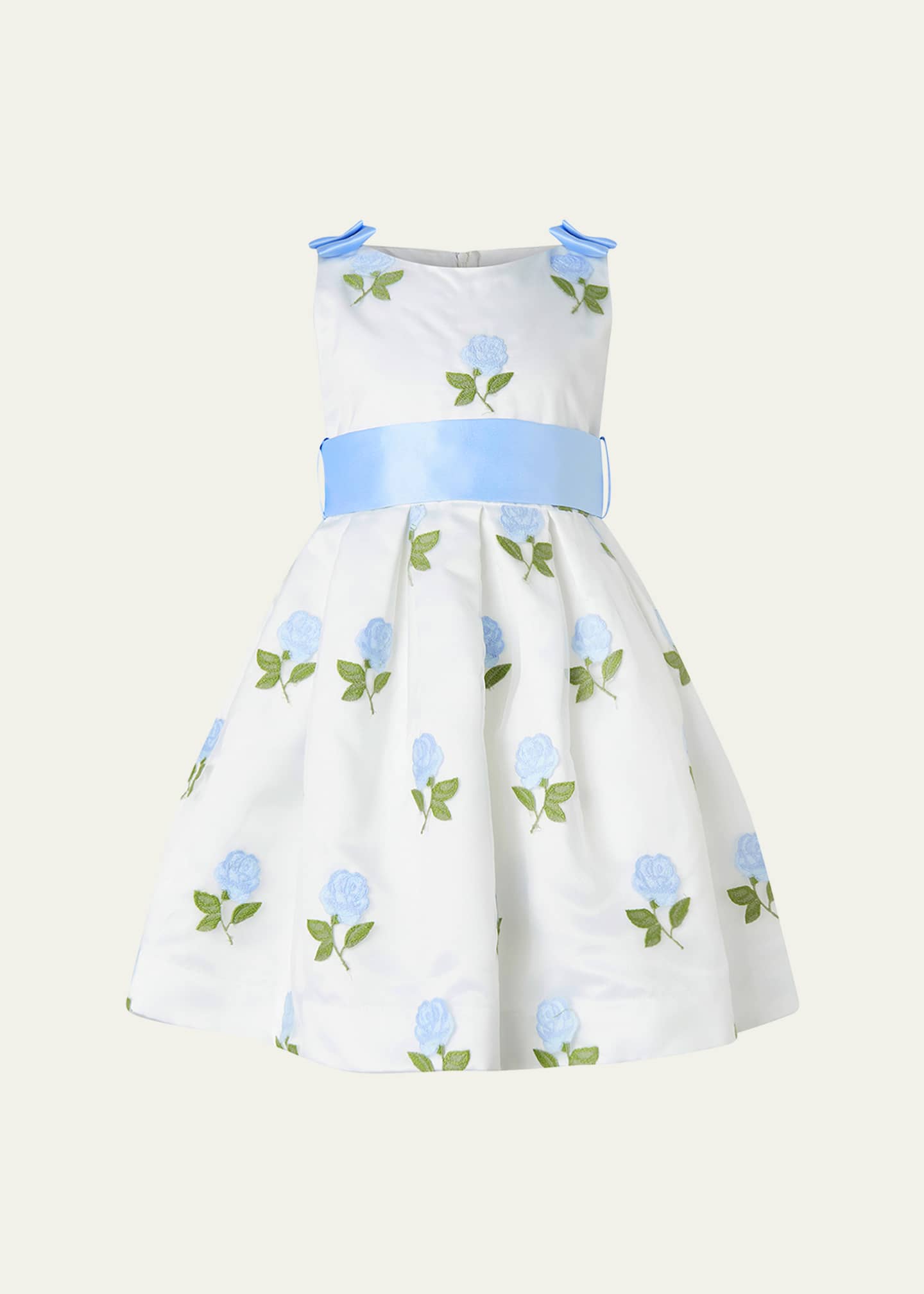 Rachel Riley Girl's Rose Embroidered Organza Dress, Size 2-14 Image 1 of 2