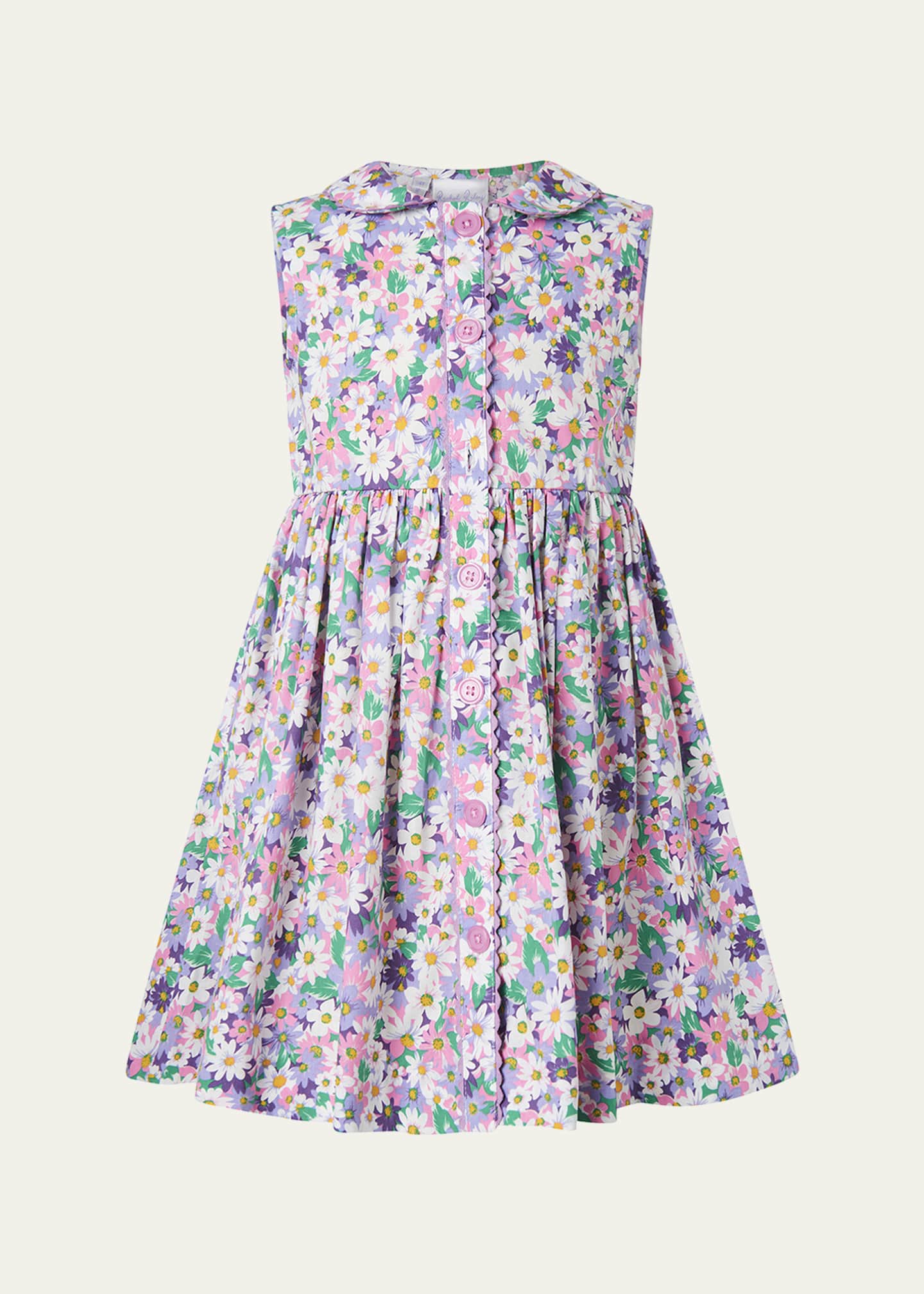 Rachel Riley Girl's Aster Sleeveless Button-Front Dress, Size 2-10 Image 1 of 2