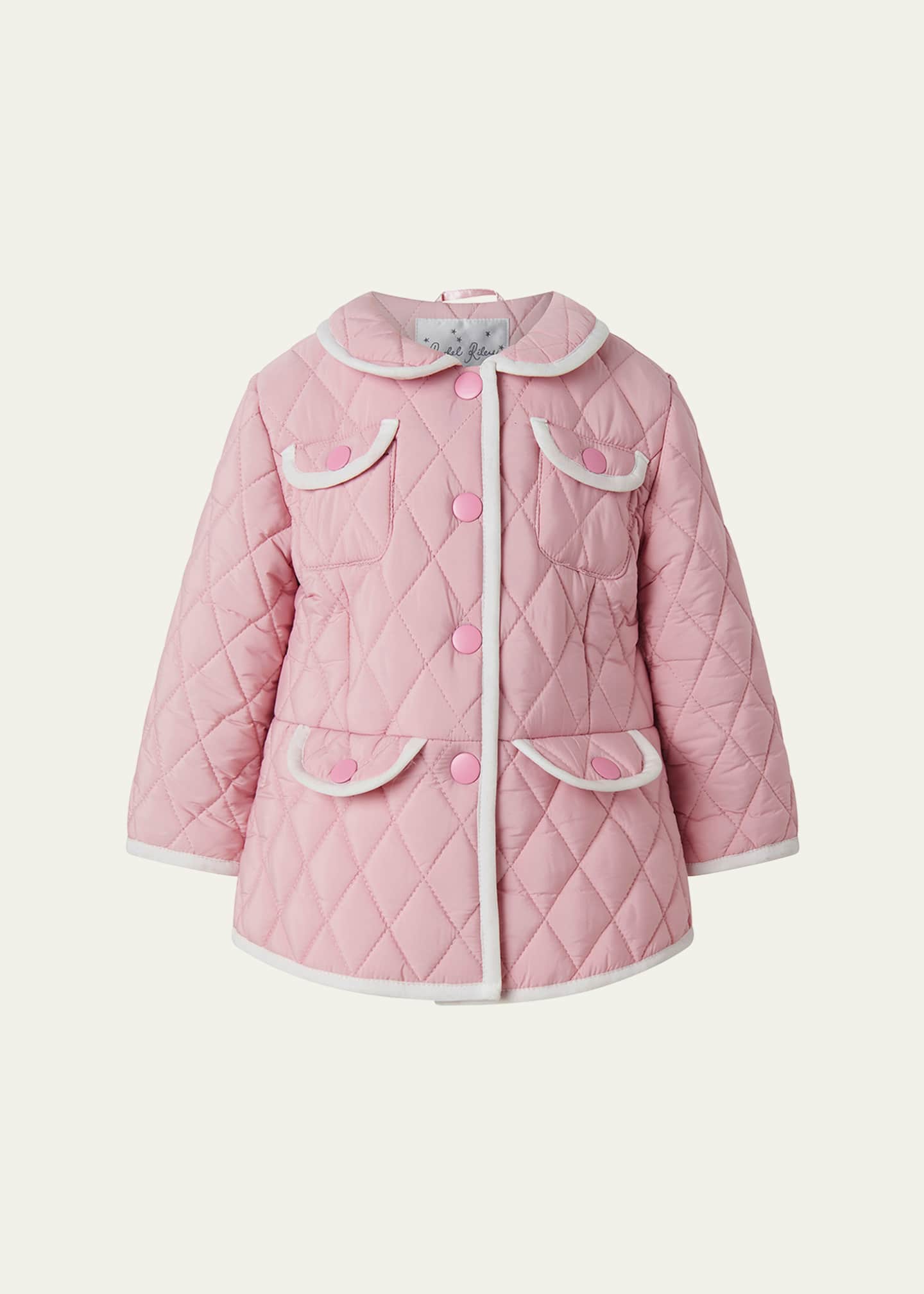 Rachel Riley Girl's Two-Tone Quilted Jacket, Size 6M-24M Image 1 of 2