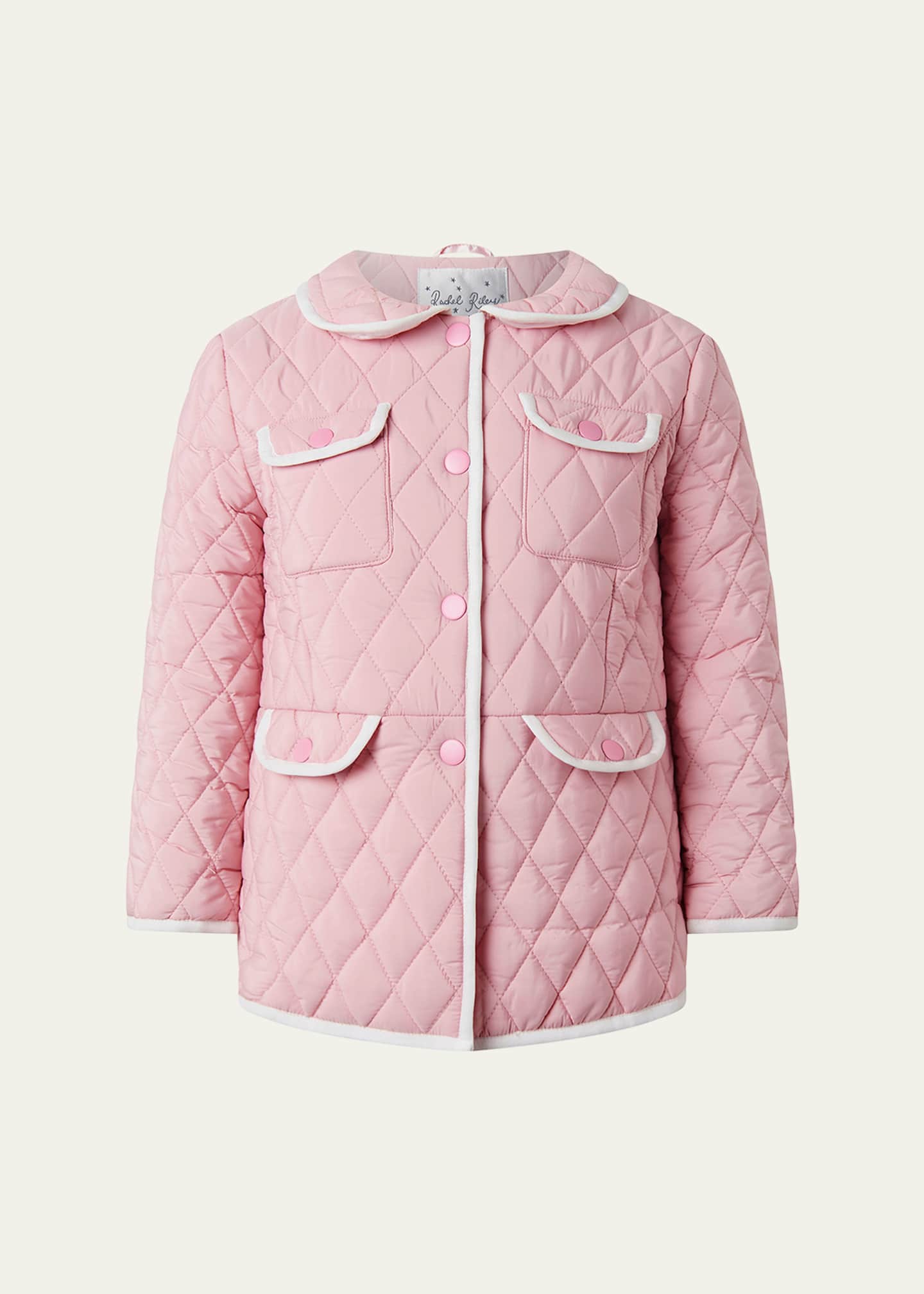 Rachel Riley Girl's Two-Tone Quilted Jacket, Size 2-10 Image 1 of 2