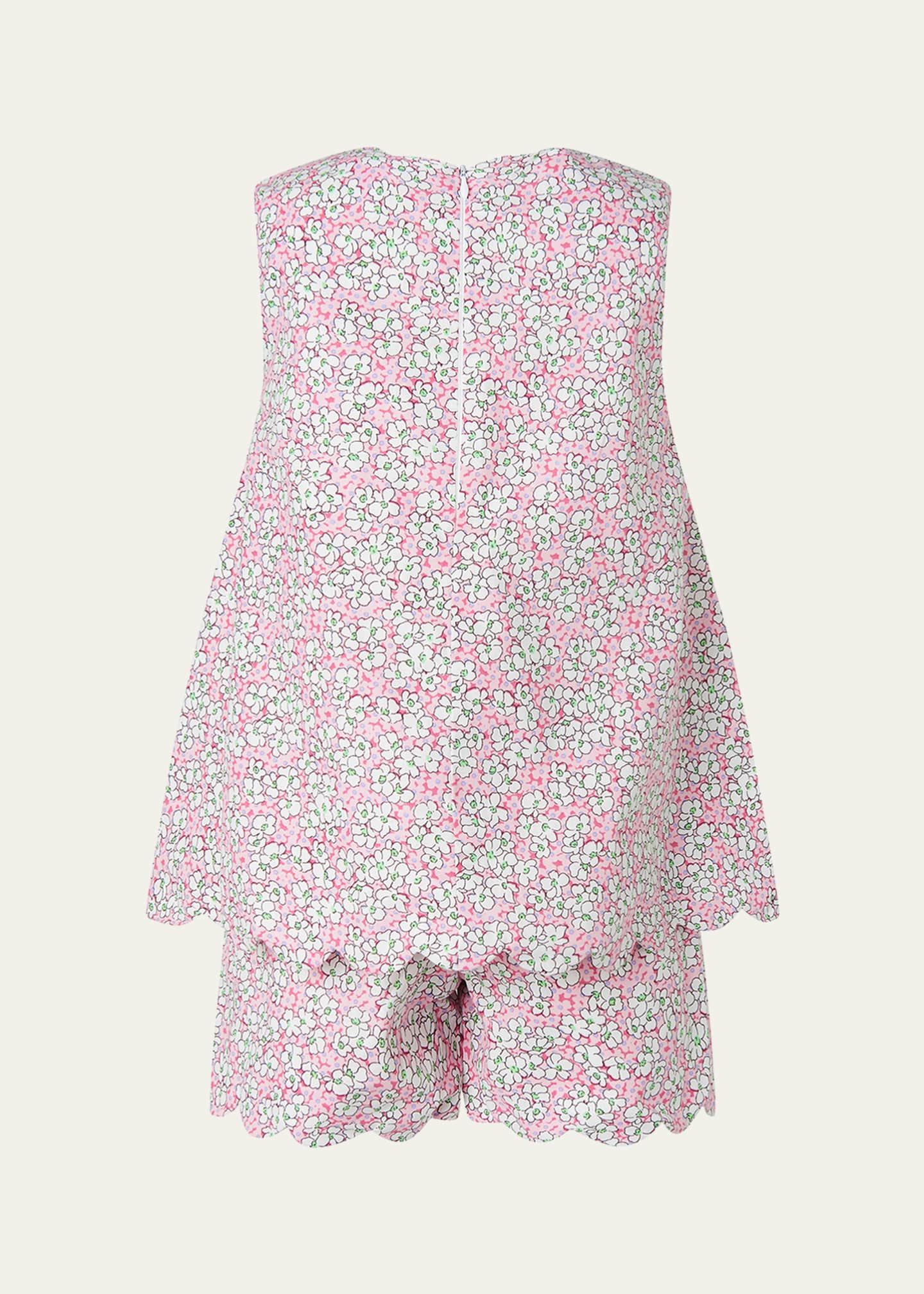 Rachel Riley Girl's Scalloped Trim Floral-Print Top & Shorts Set, Size 2-14 Image 2 of 4