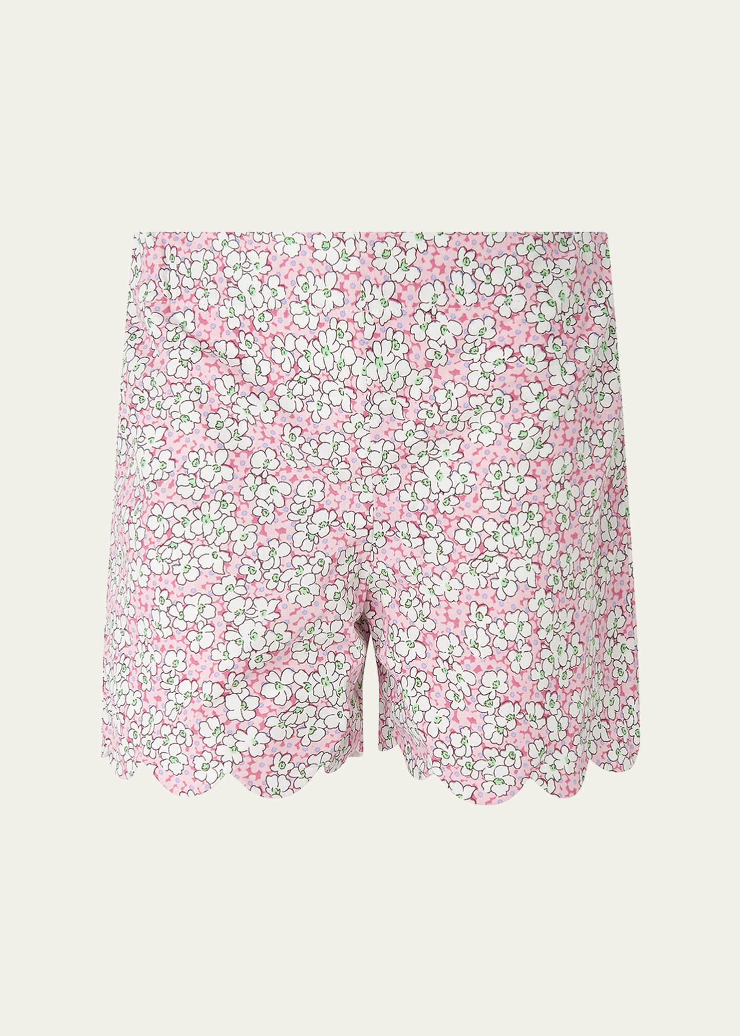 Rachel Riley Girl's Scalloped Trim Floral-Print Top & Shorts Set, Size 2-14 Image 4 of 4