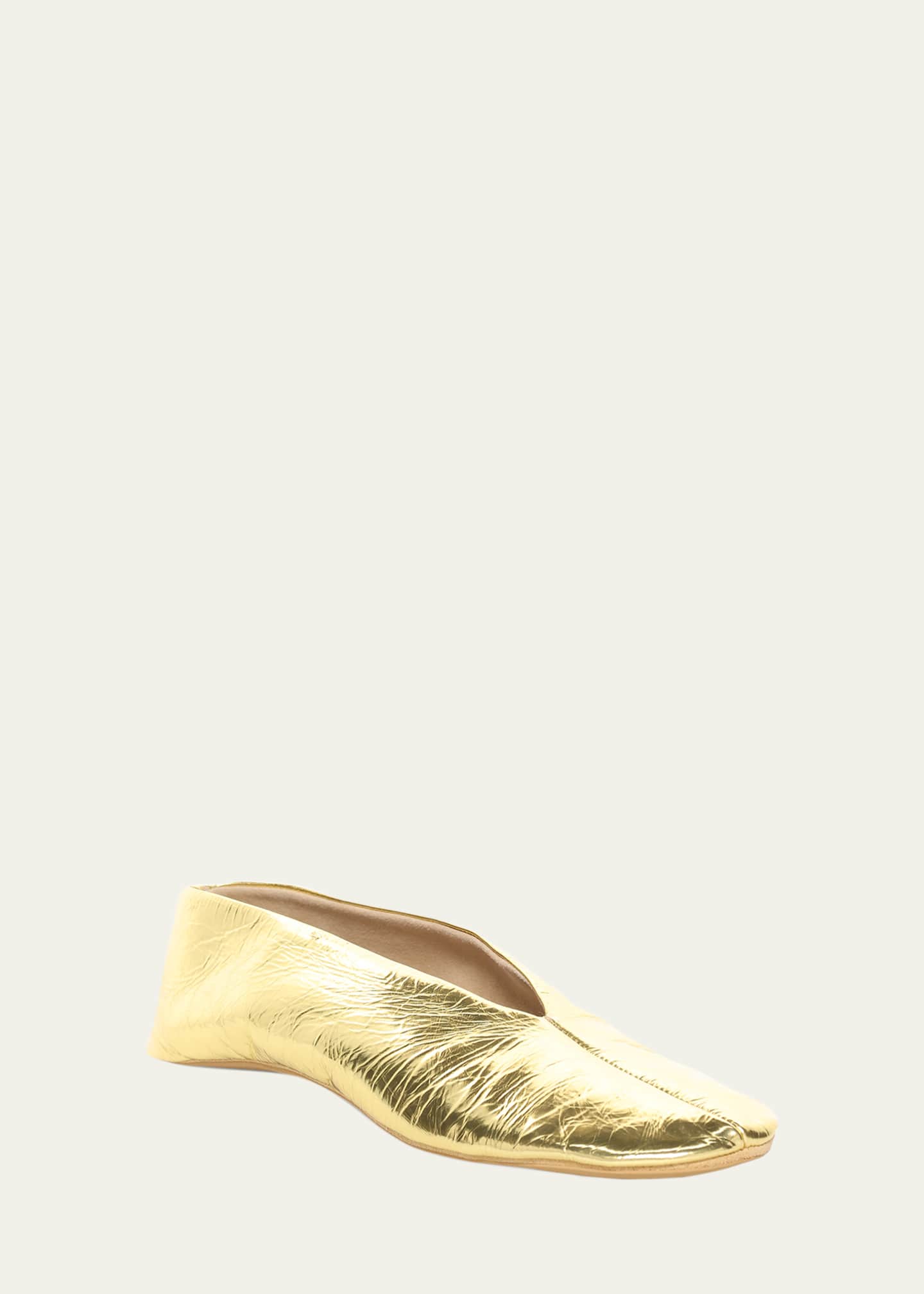 Stella Metallic Leather Ballerina Slippers