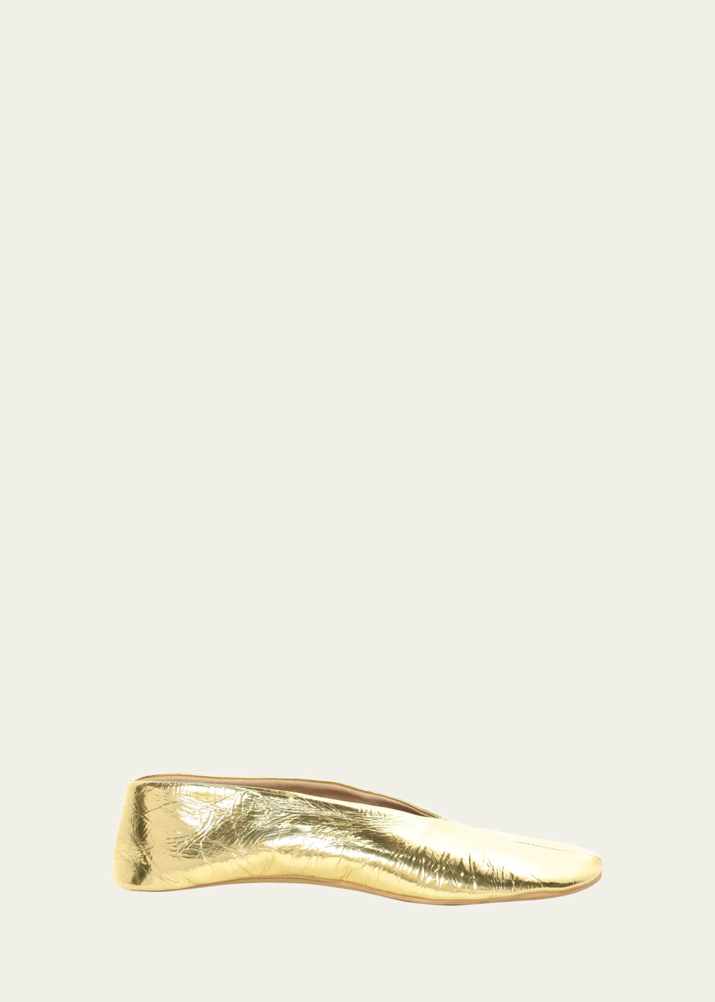 THE ROW Stella Metallic Leather Ballerina Slippers