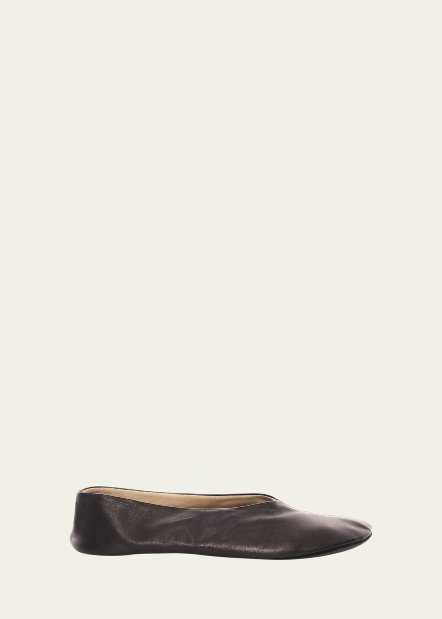 上質★THE ROW Stella black slippers Stella Slipper Black in Leather – The Row