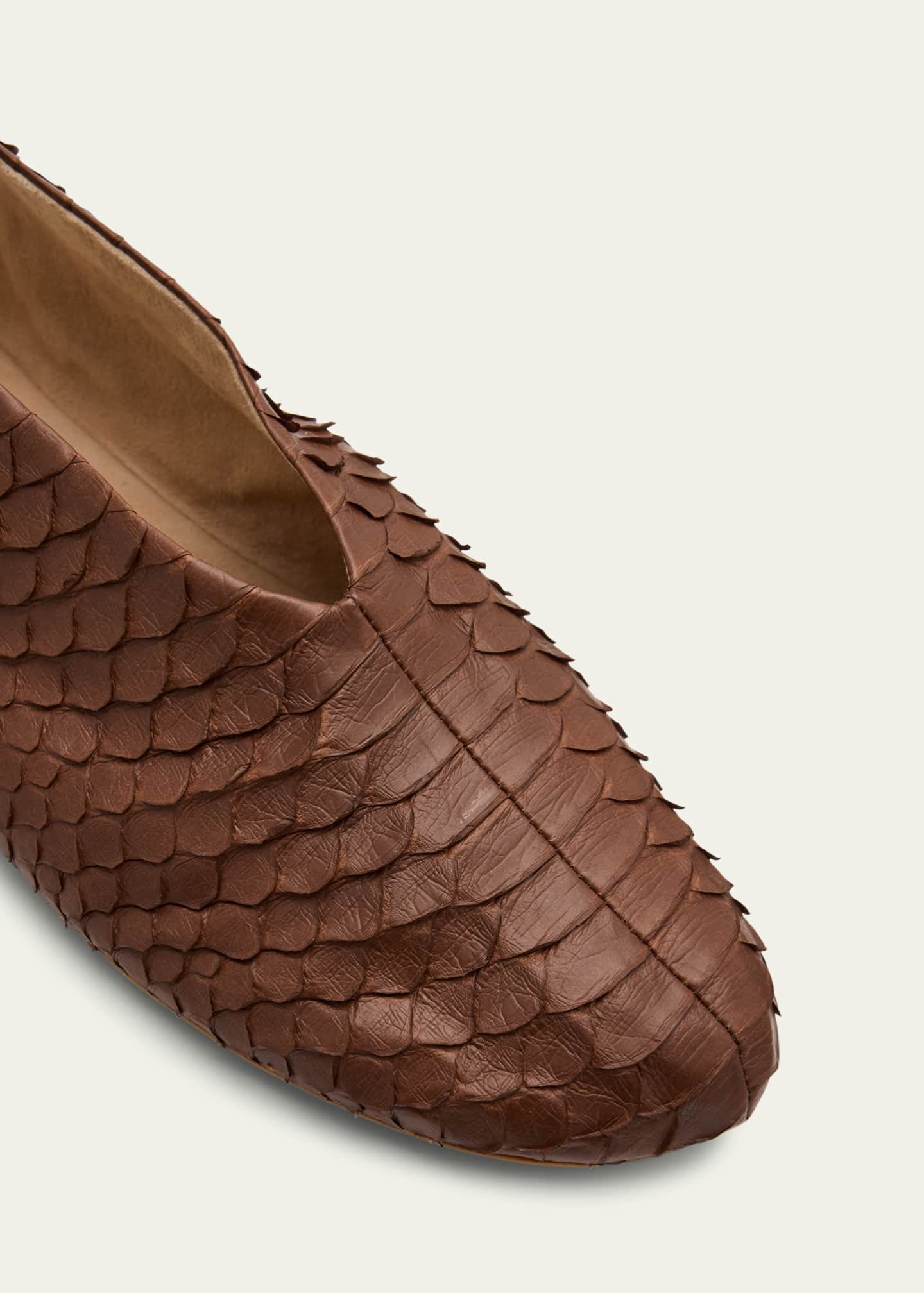 THE ROW Stella Python Ballerina Slippers - Bergdorf Goodman
