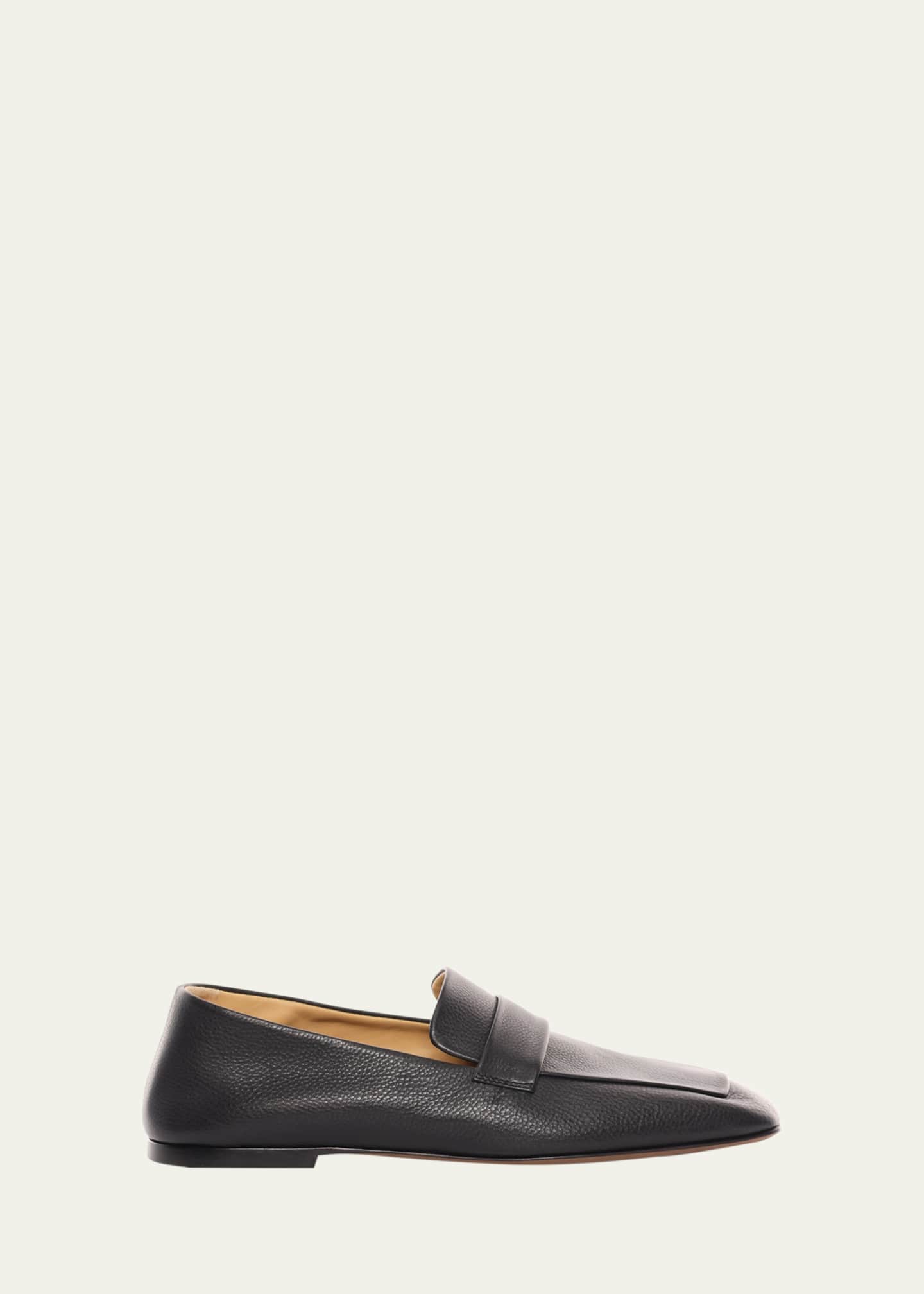THE ROW Leather Square-Toe Loafers