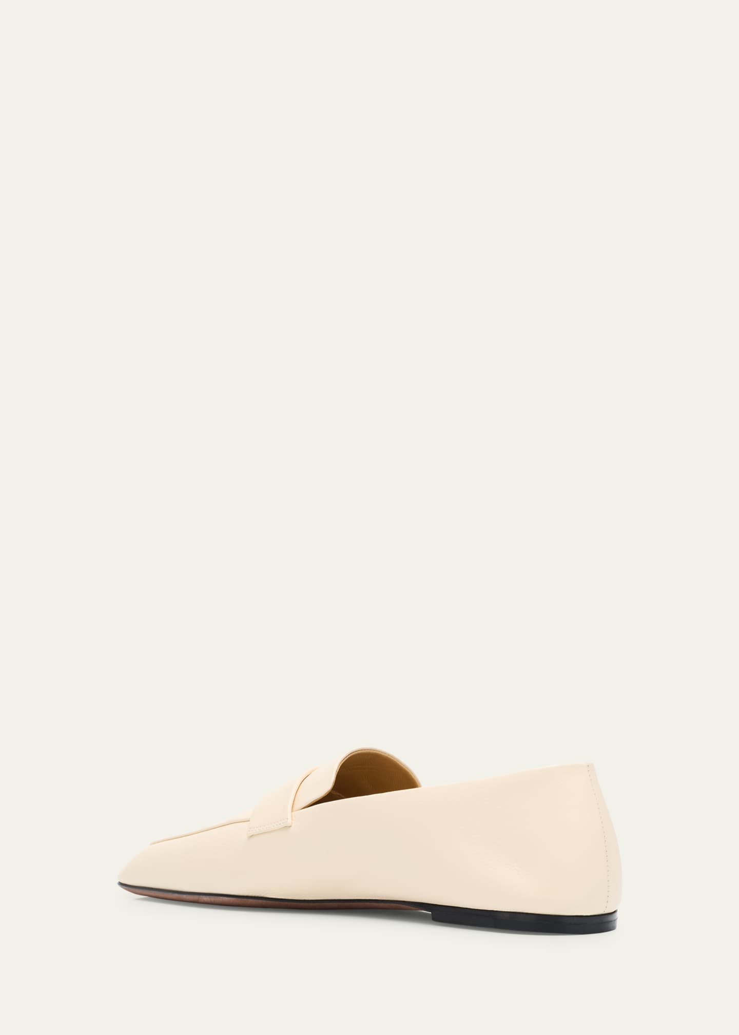 THE ROW Leather Square-Toe Loafers - Bergdorf Goodman