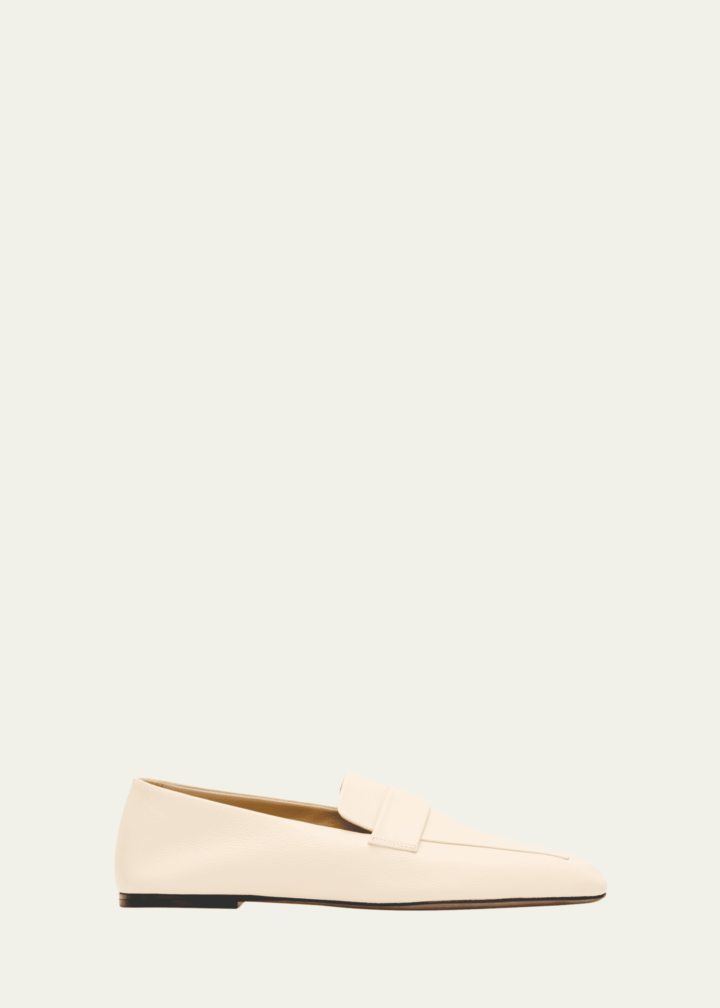 THE ROW Leather Square-Toe Loafers - Bergdorf Goodman