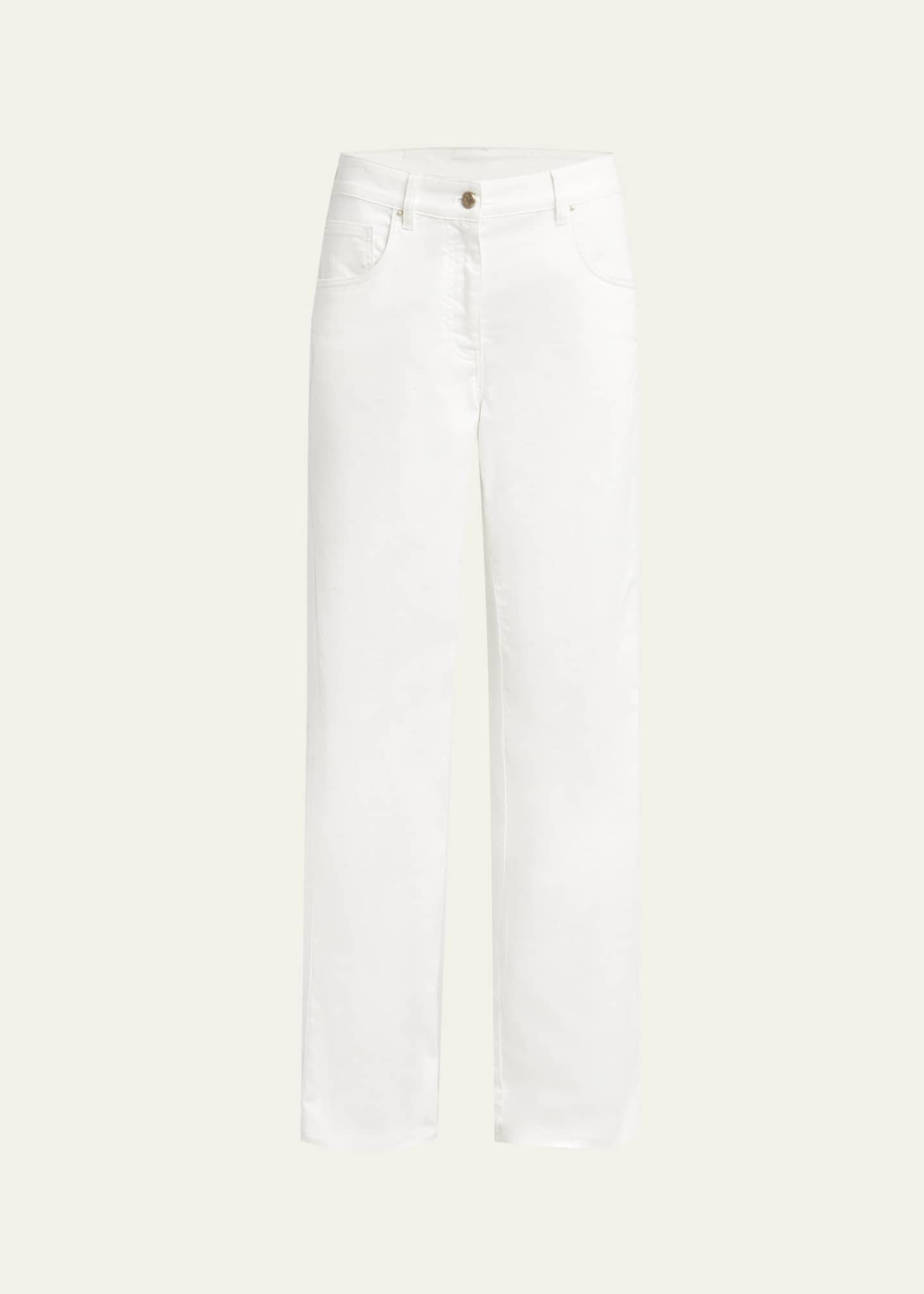 Giorgio Armani Wide Leg Stretch-Cotton Jeans Image 1 of 5