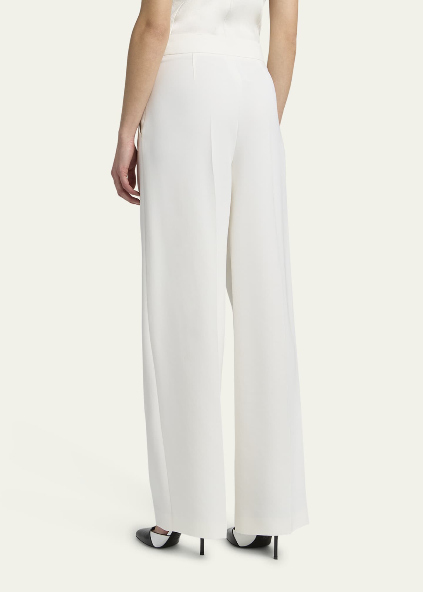 Giorgio Armani Wide Leg Silk Cady Trousers Image 3 of 5
