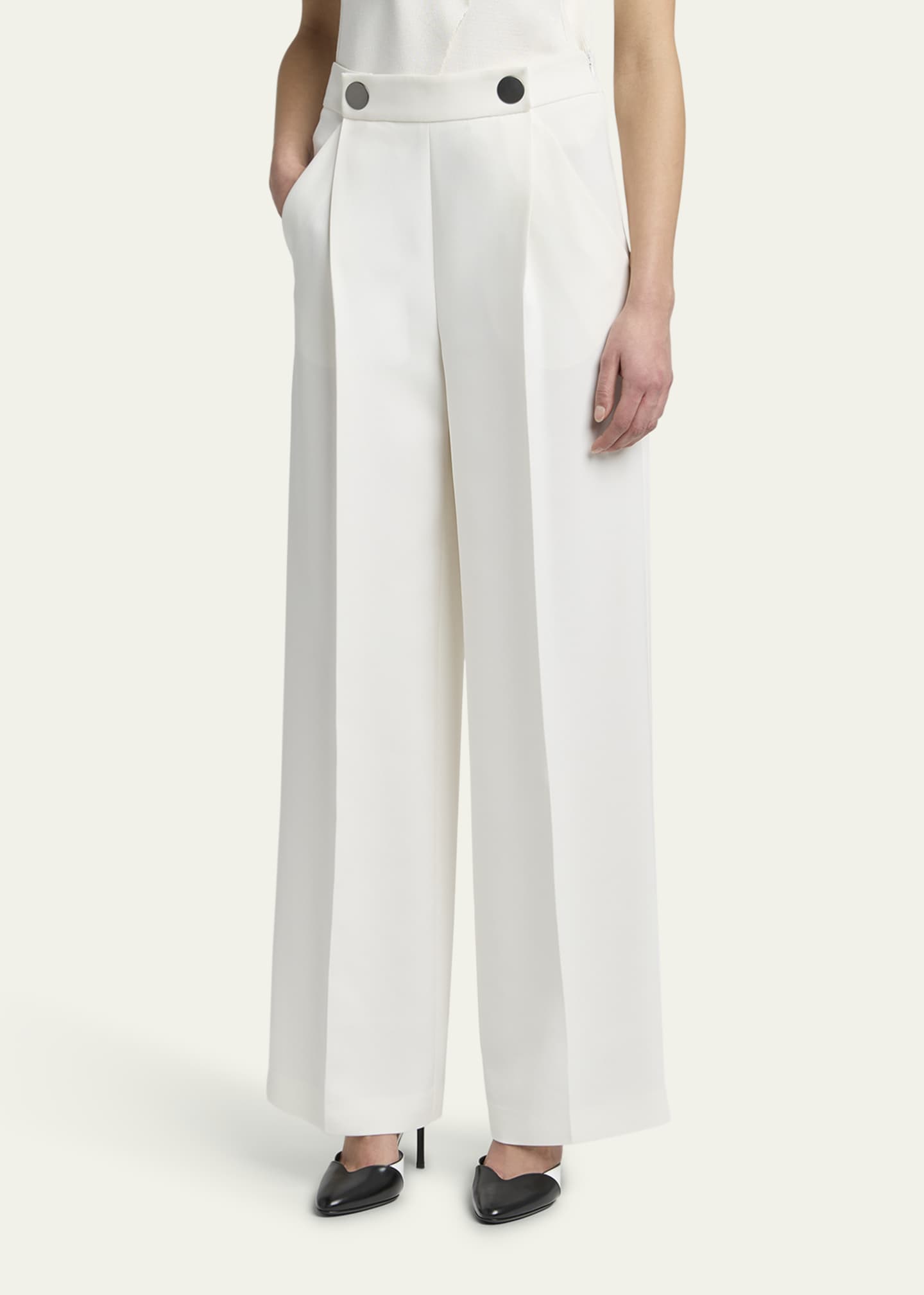 Giorgio Armani Wide Leg Silk Cady Trousers Image 4 of 5